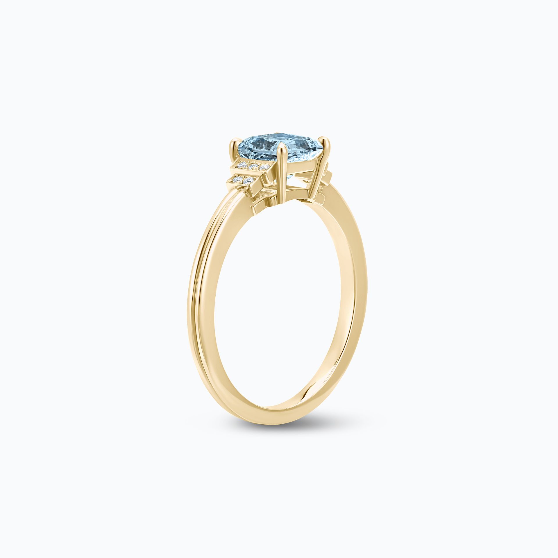 Solitaire Shirley Aigue-Marine 5 x 5 mm