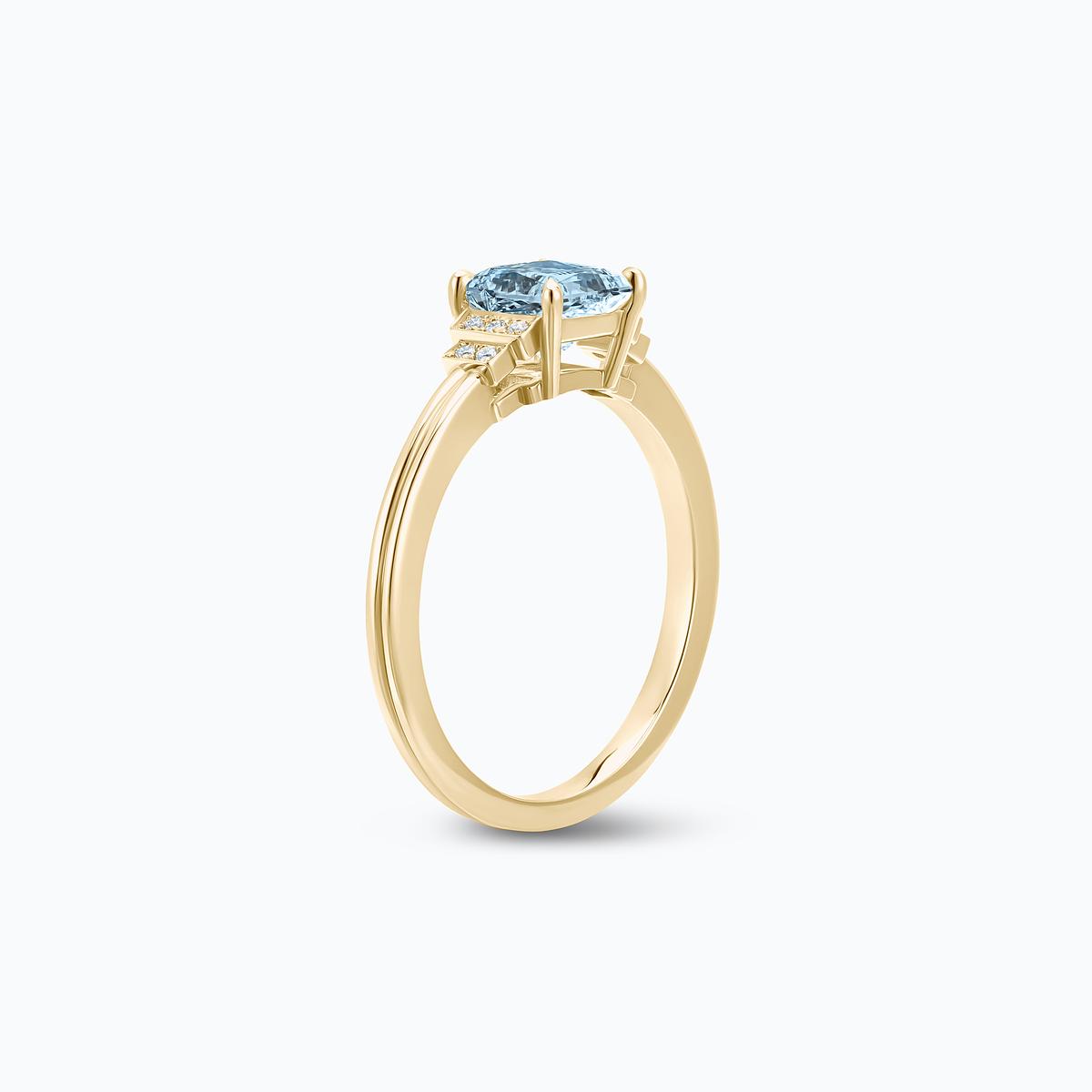 Solitaire Shirley Aigue-Marine 5 x 5 mm