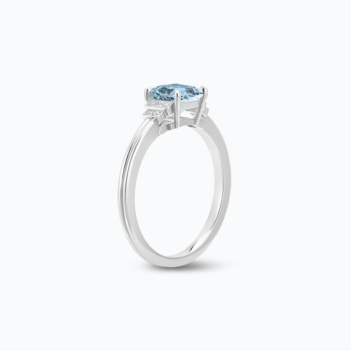 Solitaire Shirley Aigue-Marine 5 x 5 mm