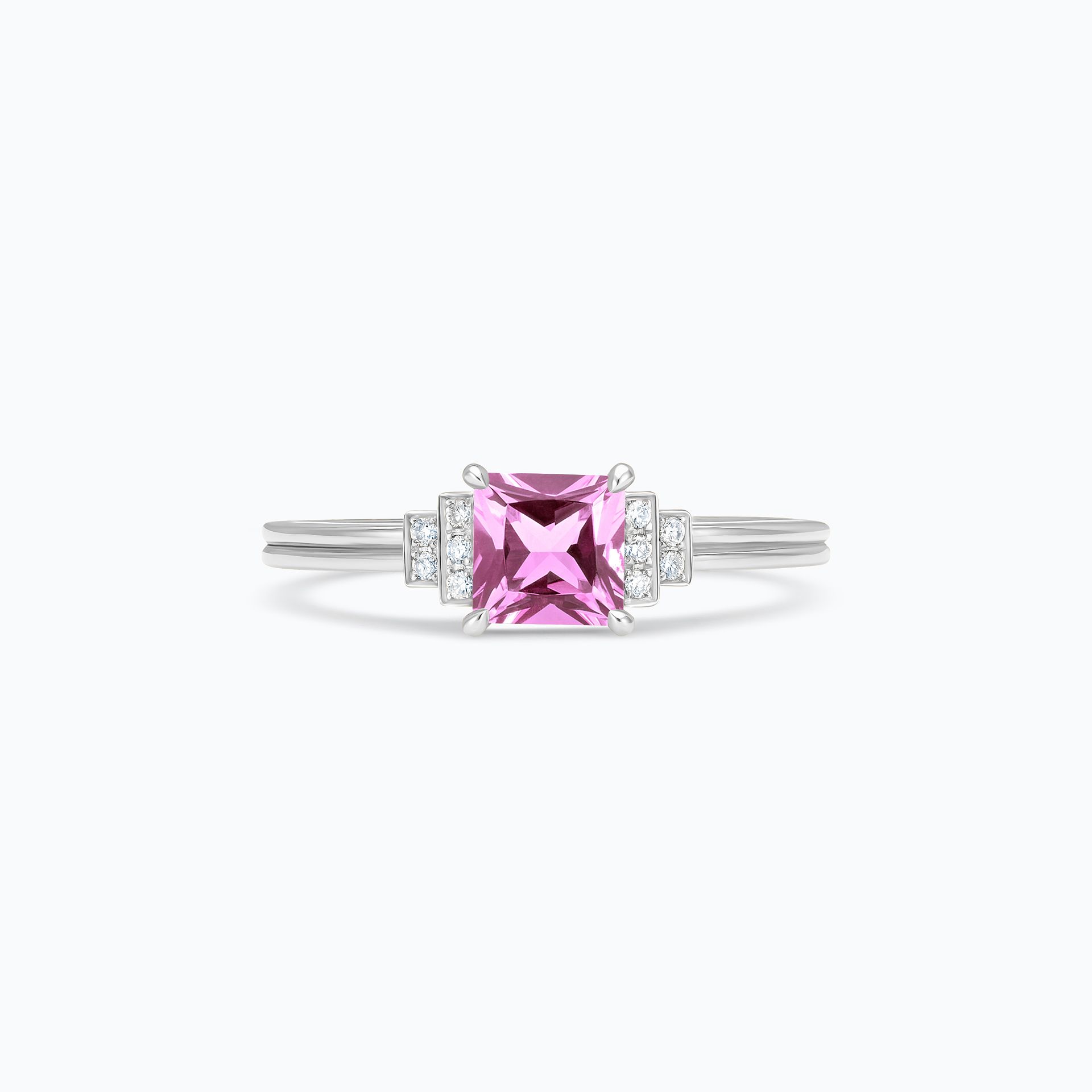 Solitaire Shirley Saphir Rose 5 x 5 mm