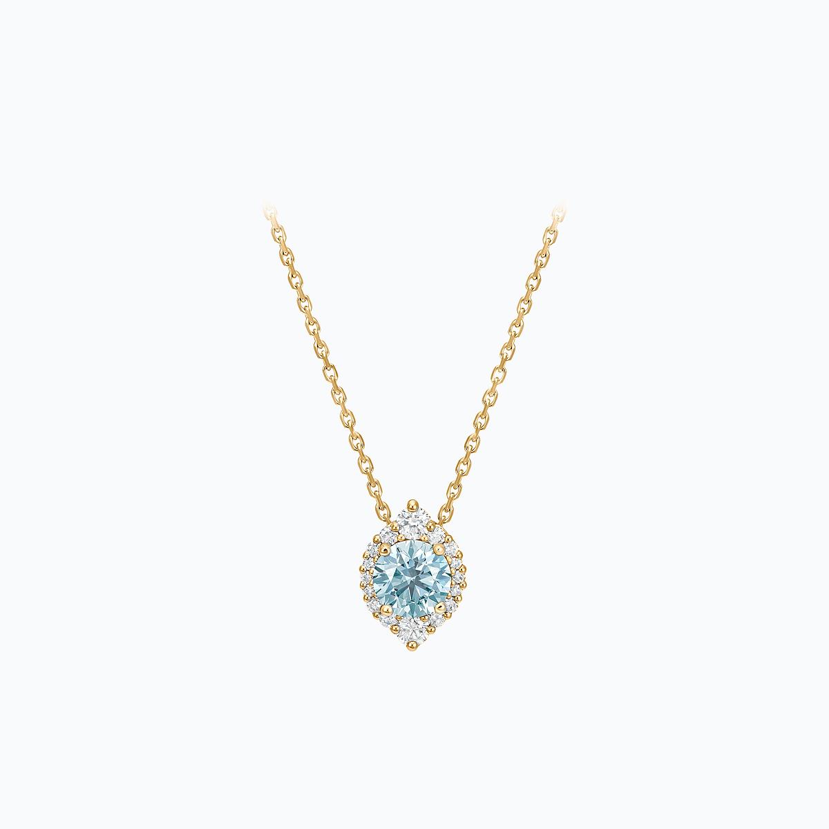 Collier Minerva Diamant de Synthèse Bleu