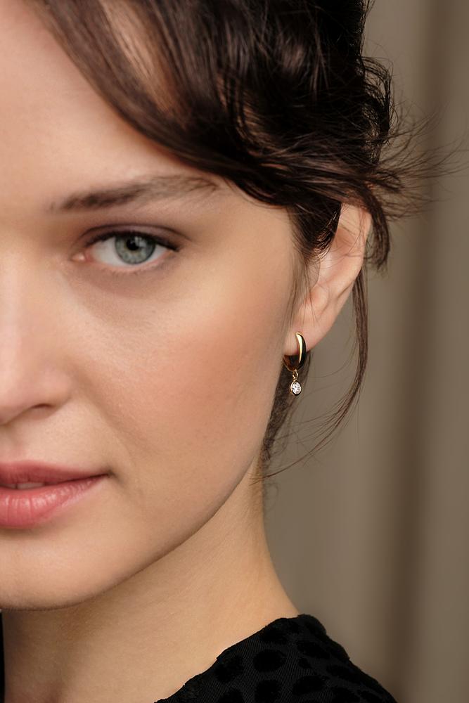 Boucles d'oreilles diamants de synthèse éthiques en or recyclé