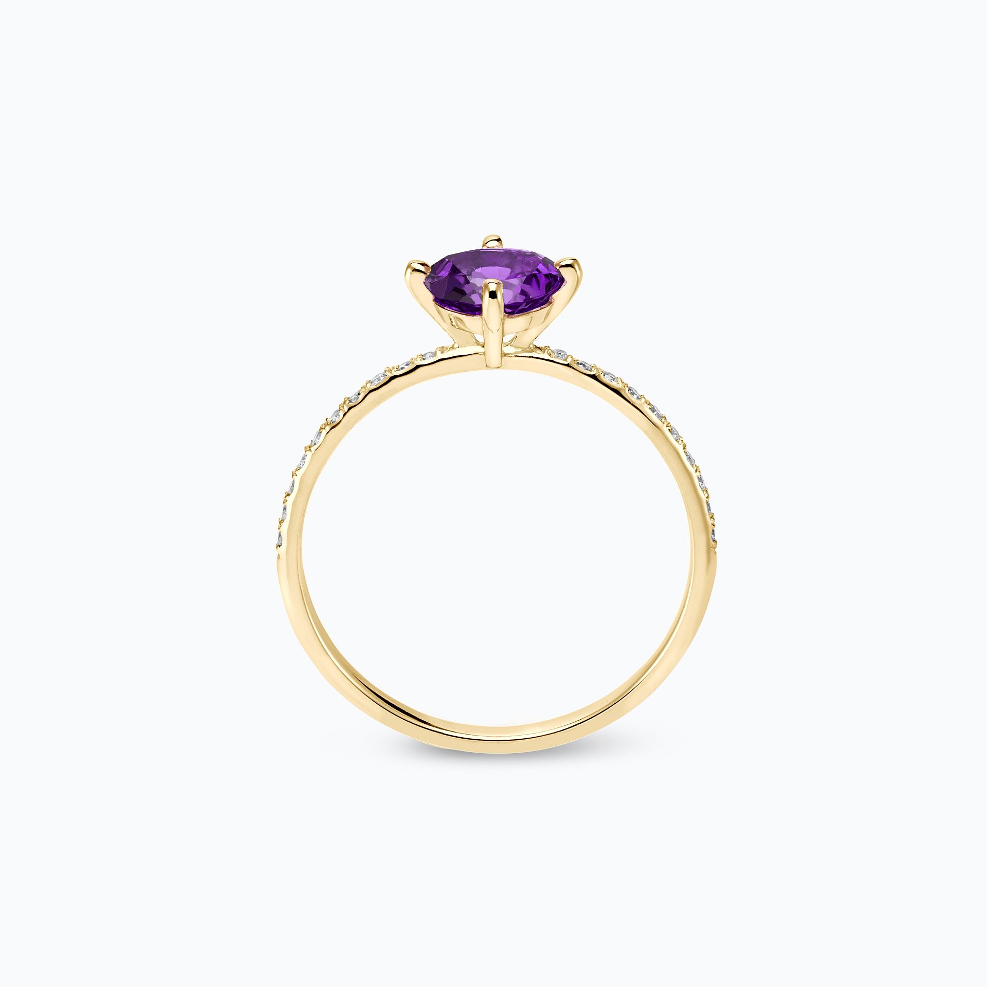 Solitaire Pavé Alva Améthyste 6 mm
