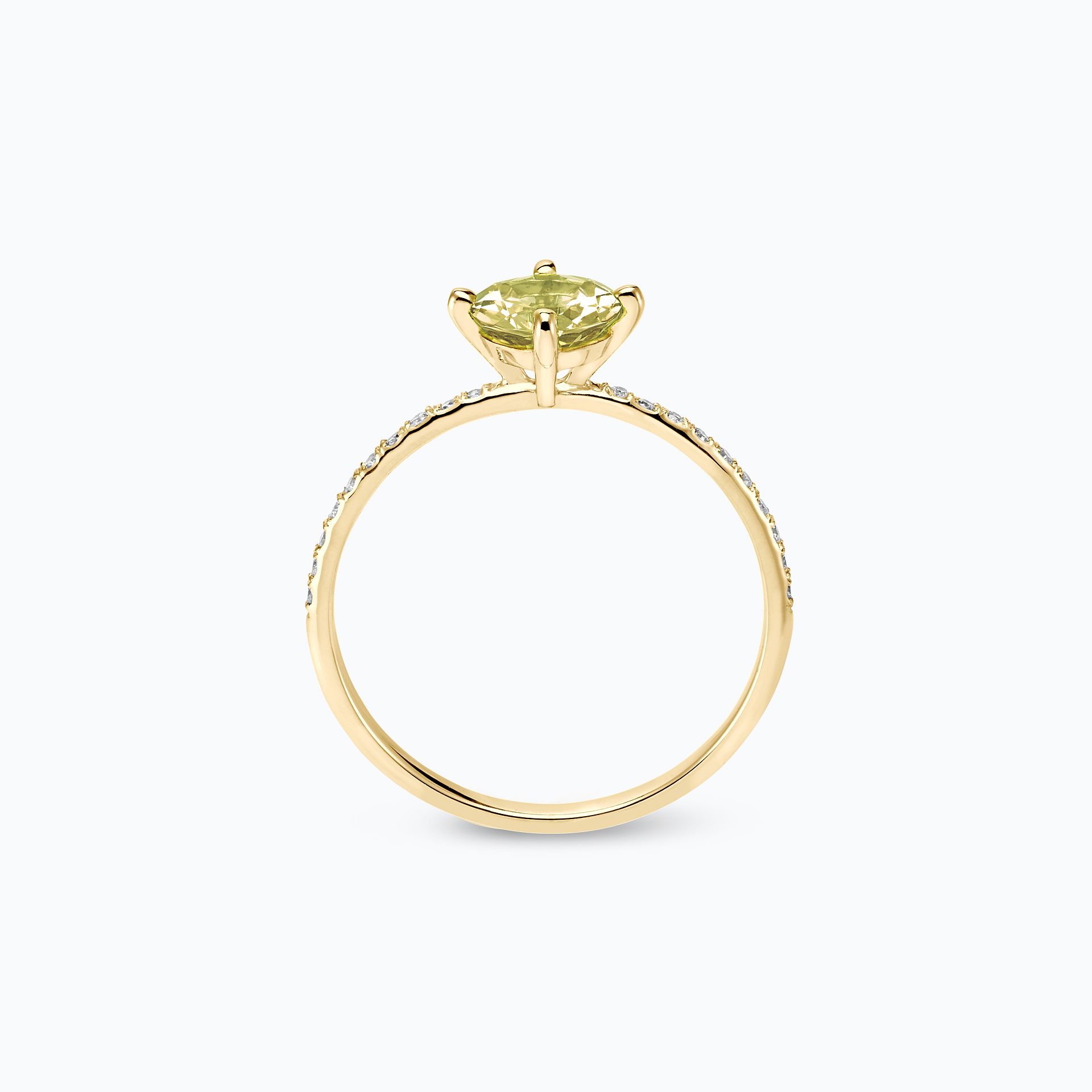 Solitaire Pavé Alva Péridot 6 mm