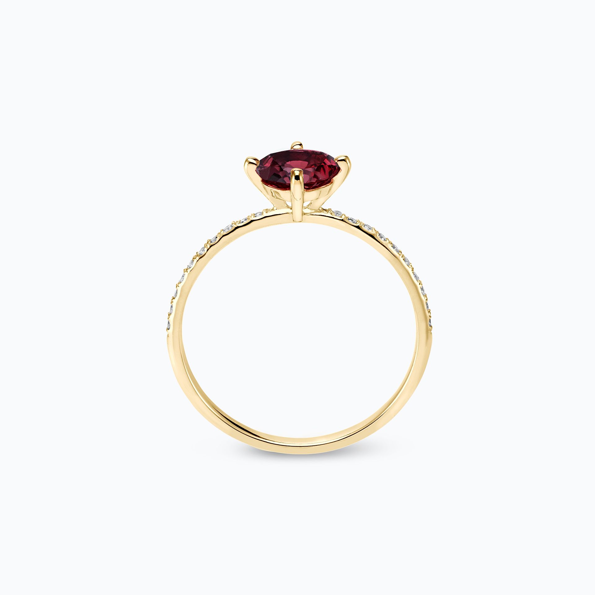 Solitaire Pavé Alva Rubis 6 mm