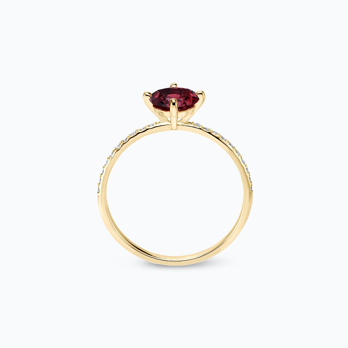 Solitaire Pavé Alva Rubis 6 mm