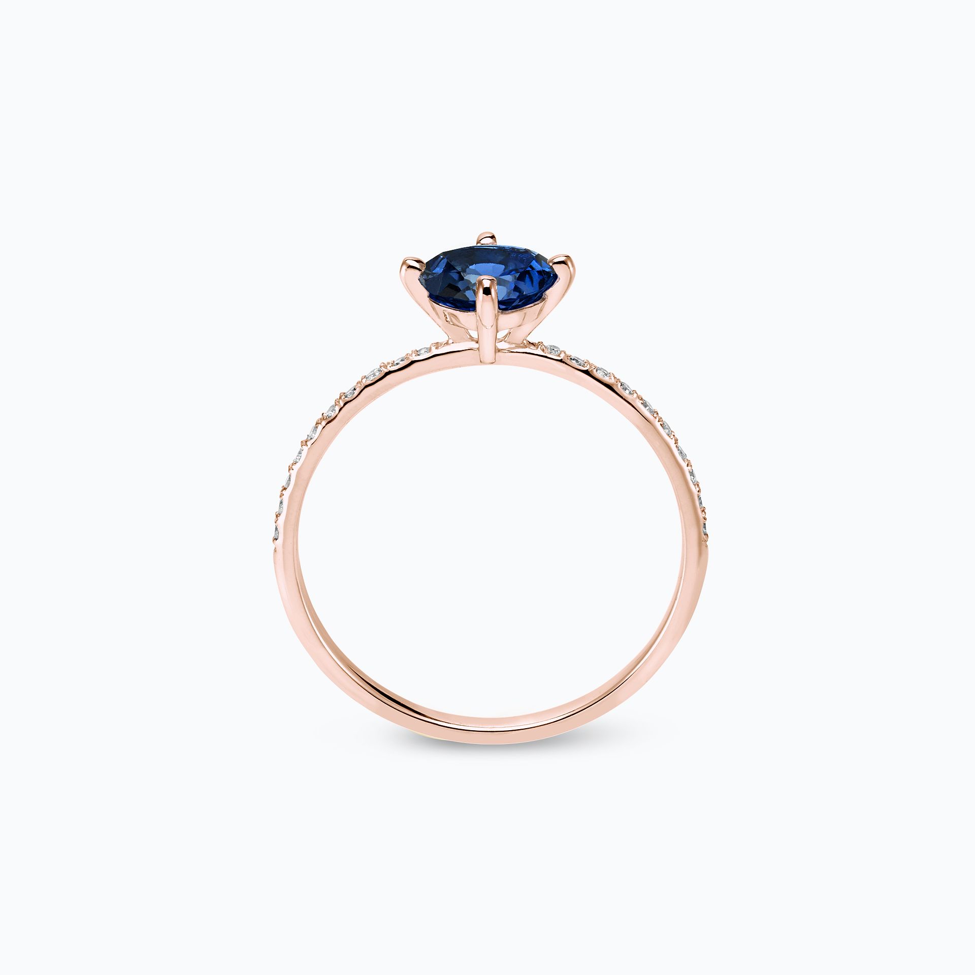 Solitaire Pavé Alva Saphir 6 mm