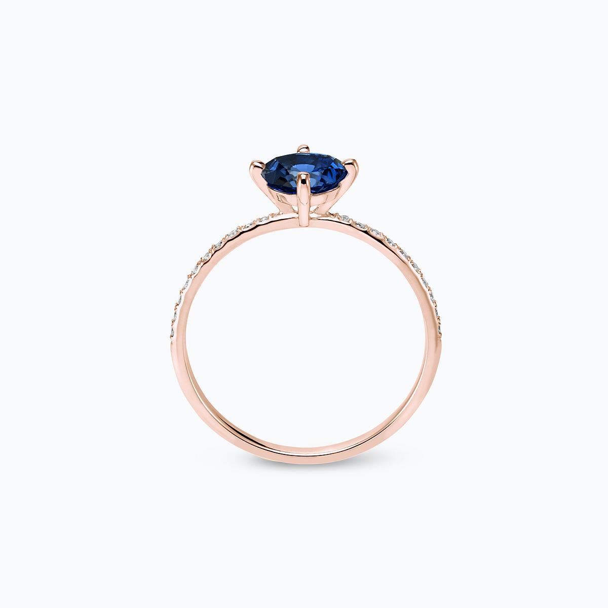 Solitaire Pavé Alva Saphir 6 mm