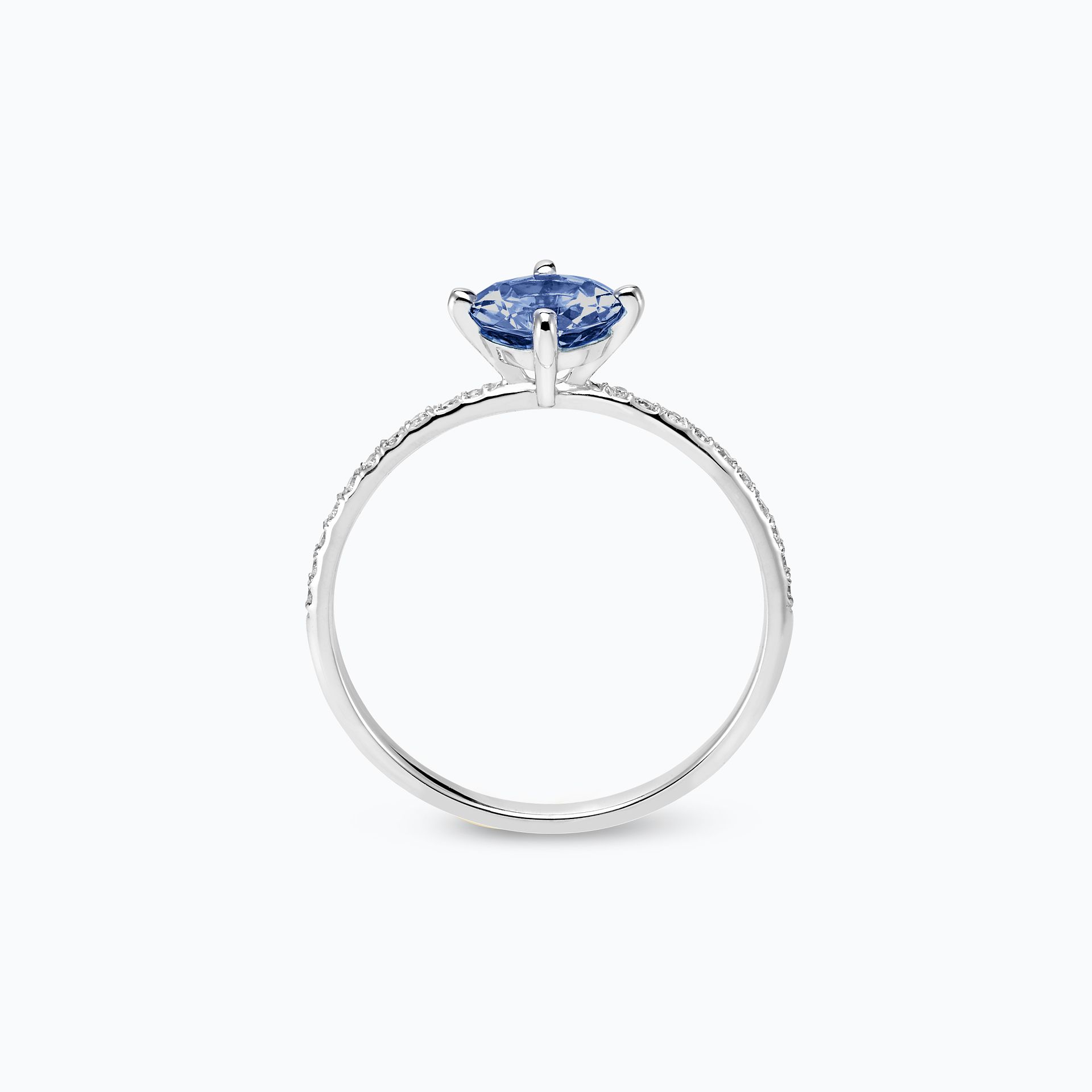 Solitaire Pavé Alva Tanzanite 6 mm