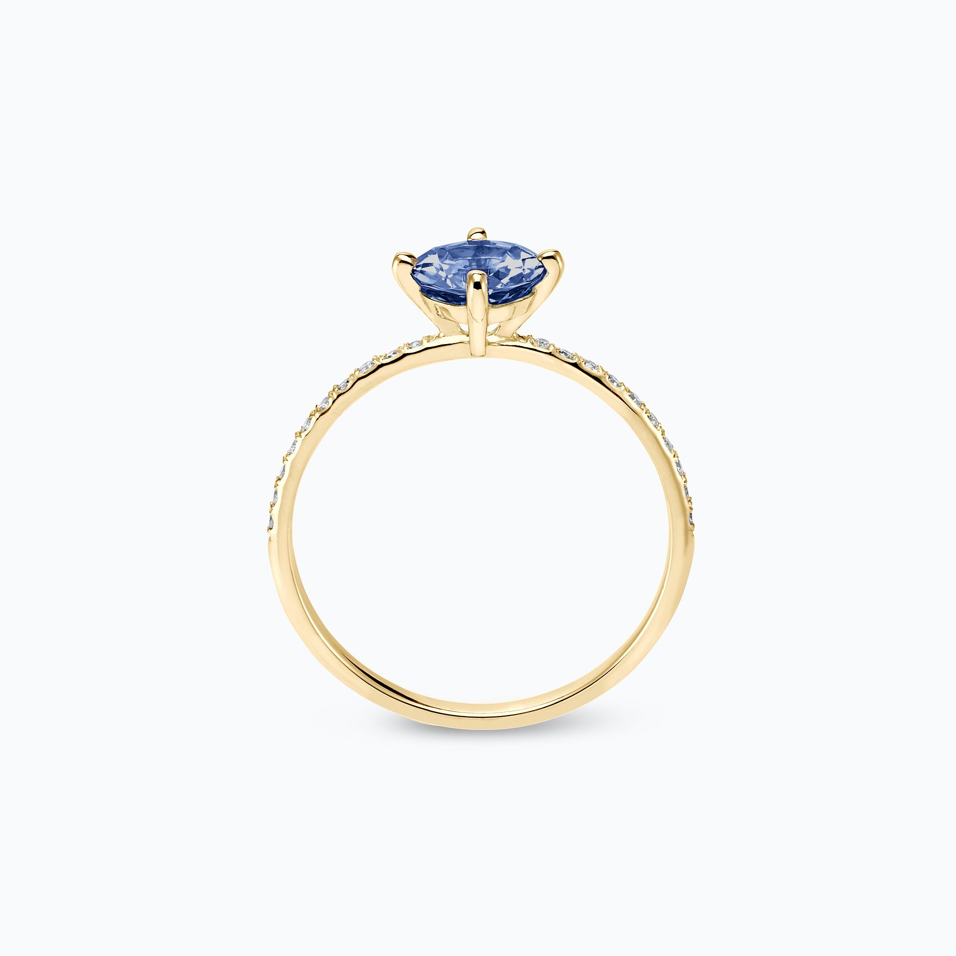 Solitaire Pavé Alva Tanzanite 6 mm