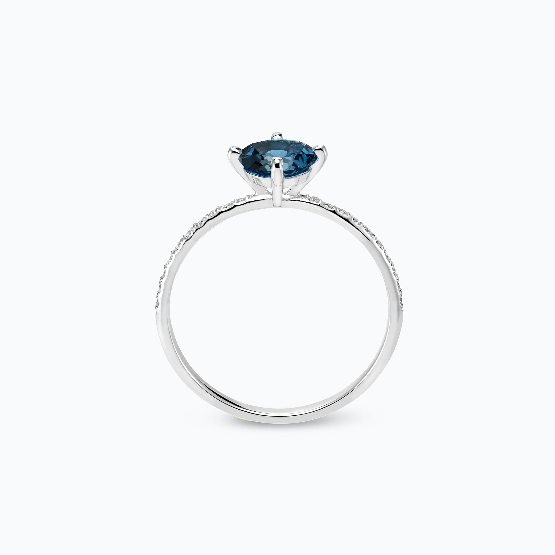 Solitaire Pavé Alva Topaze Blue London 6 mm