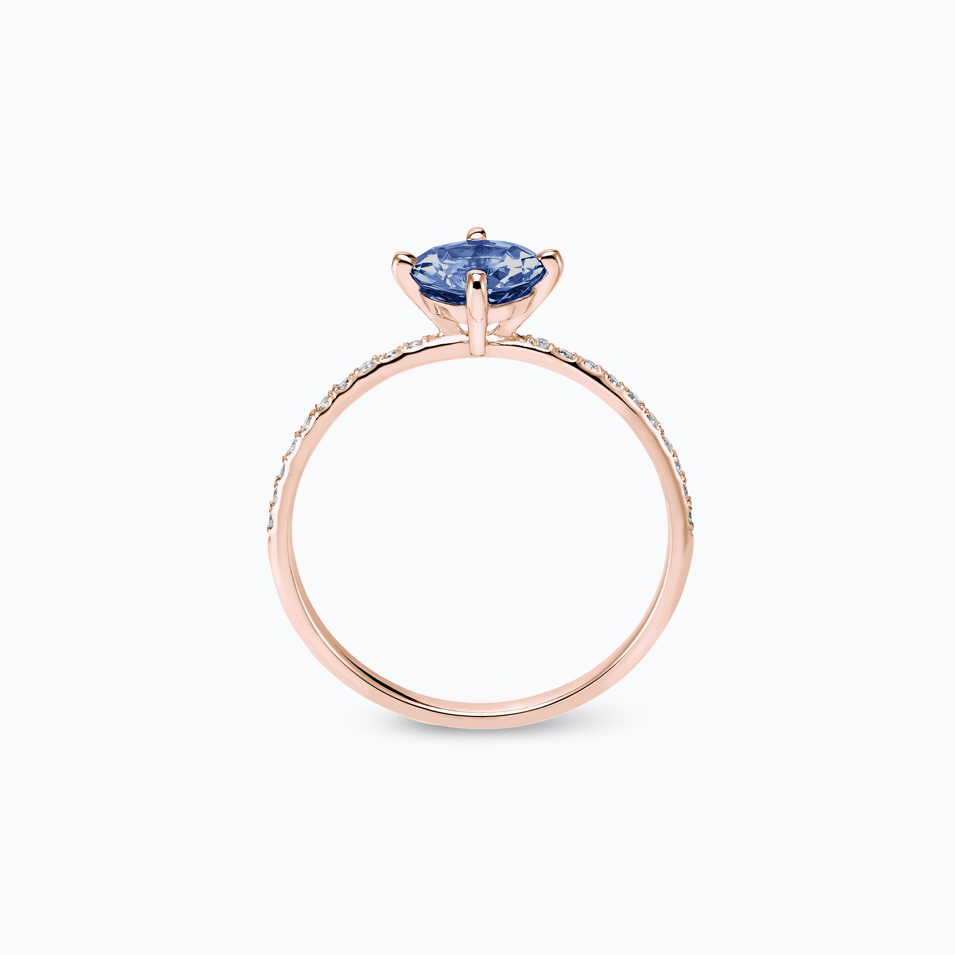 Solitaire Pavé Alva Tanzanite 6 mm