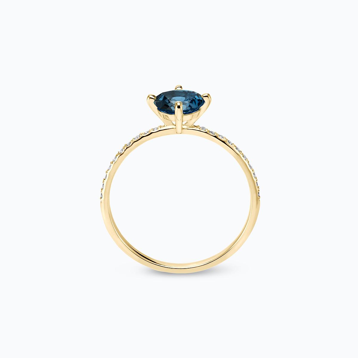 Solitaire Pavé Alva Topaze Blue London 6 mm