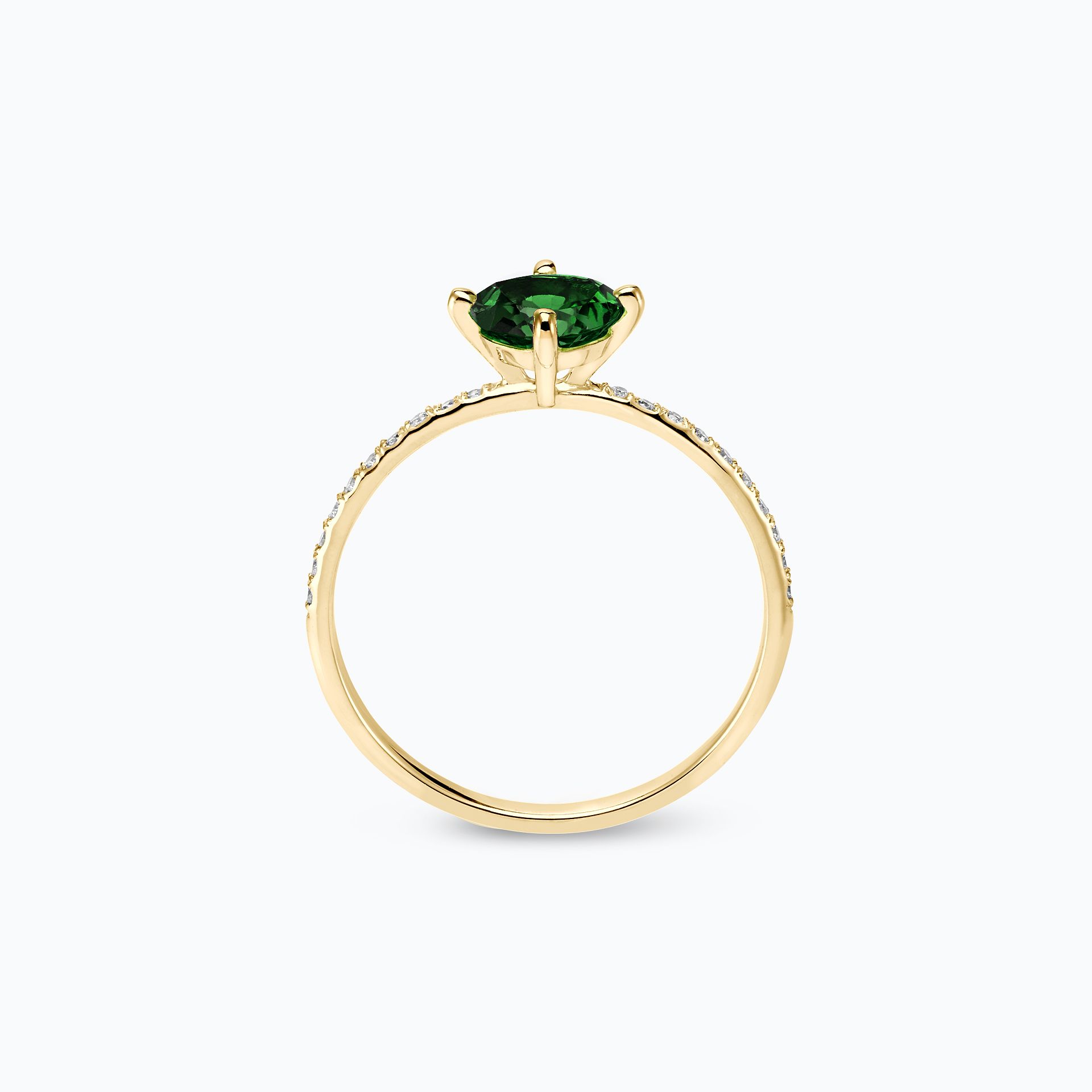Solitaire Pavé Alva Tsavorite 6 mm