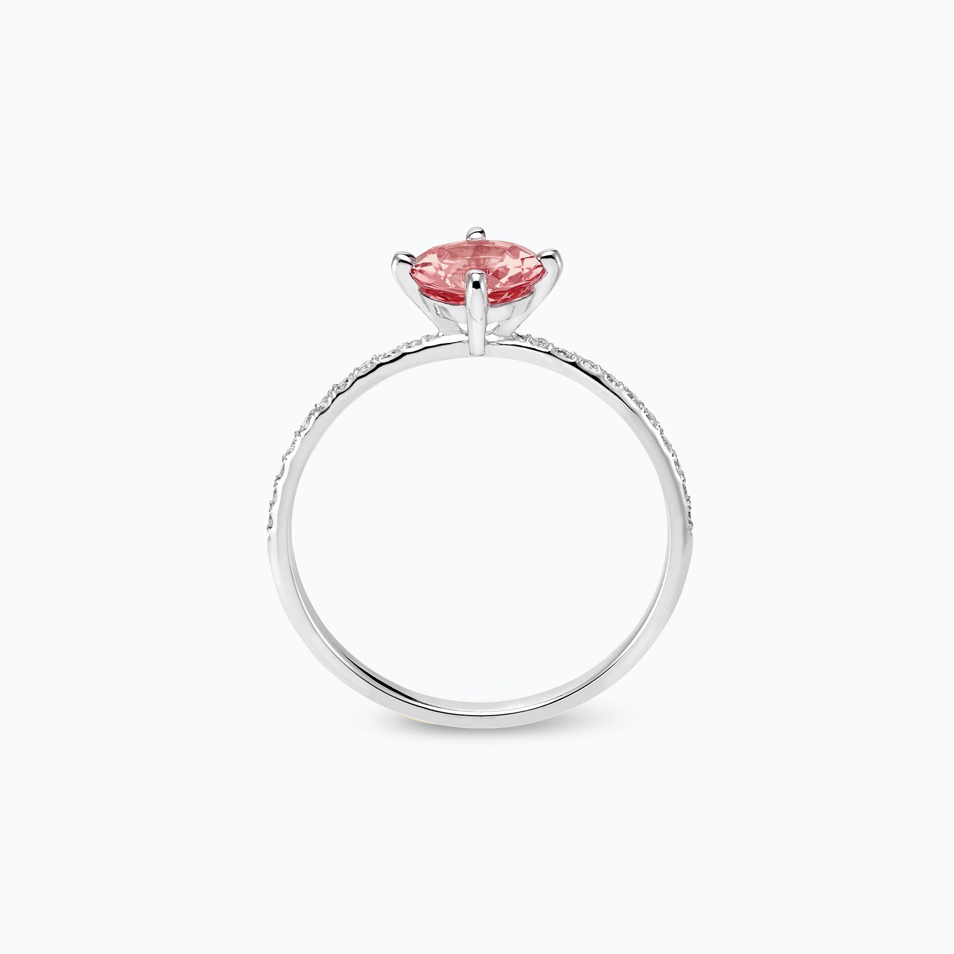 Solitaire Pavé Alva Tourmaline 6 mm