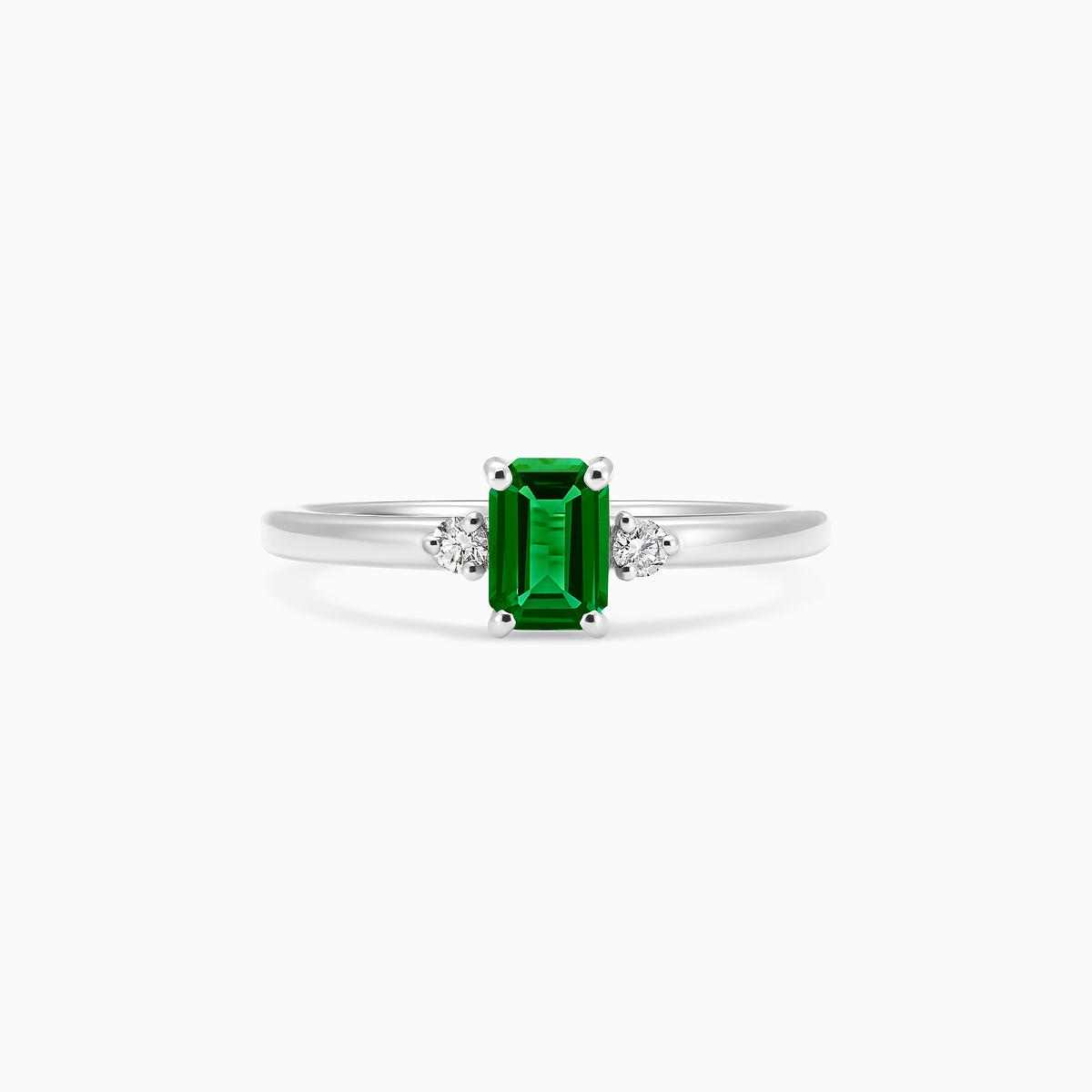 Solitaire Inès Tsavorite 6 x 4 mm