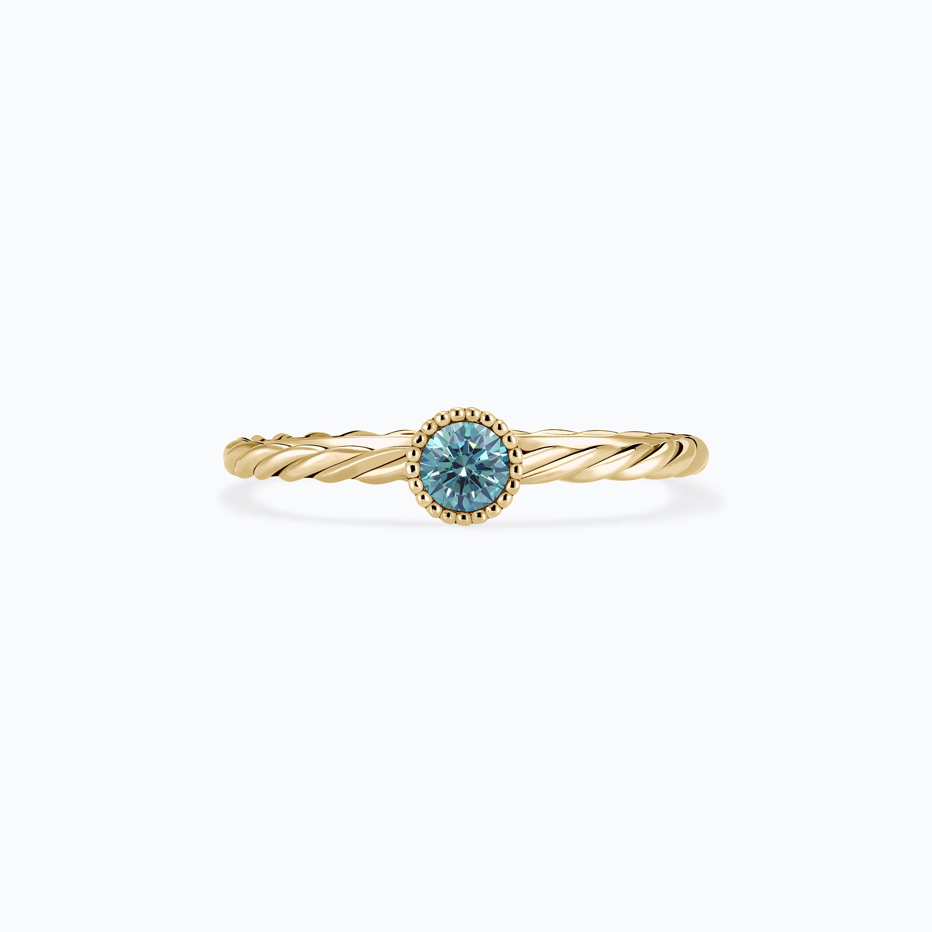 Solitaire Faustine Diamant de Synthèse Bleu