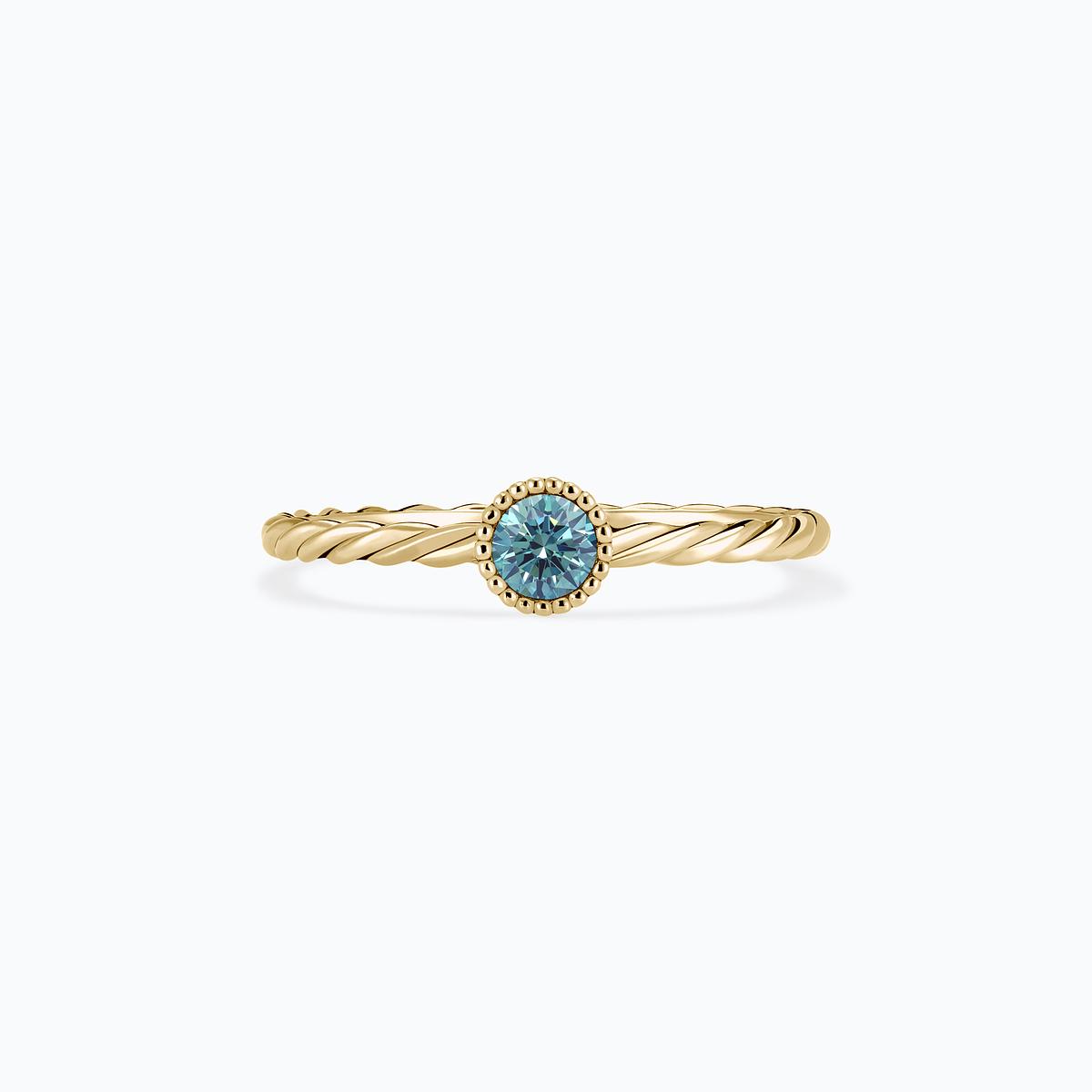 Solitaire Faustine Diamant de Synthèse Bleu