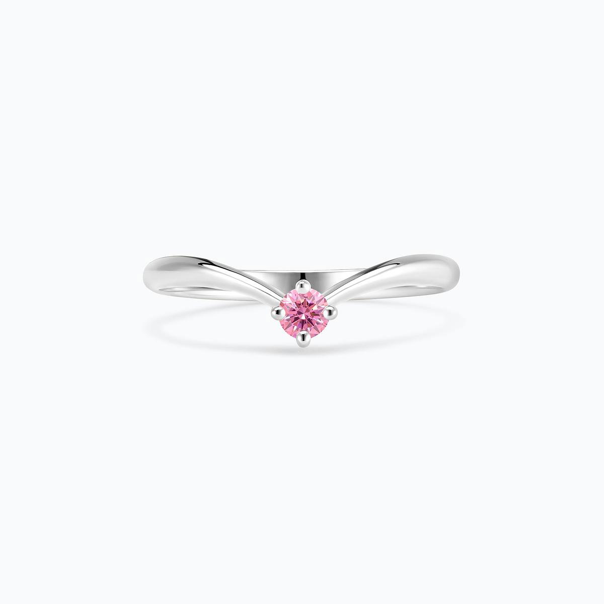 Solitaire Isa Diamant de Synthèse Rose