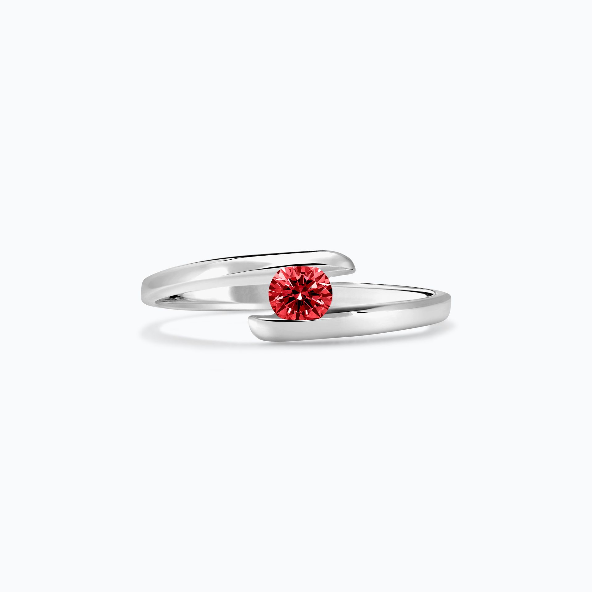 Solitaire Jane Diamant de Synthèse Rouge