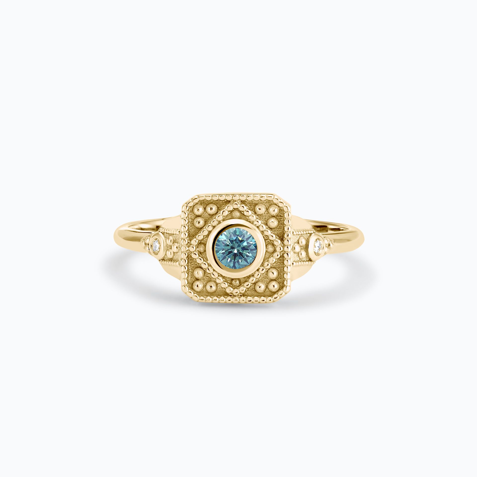 Solitaire Joséphine Diamant de Synthèse Bleu