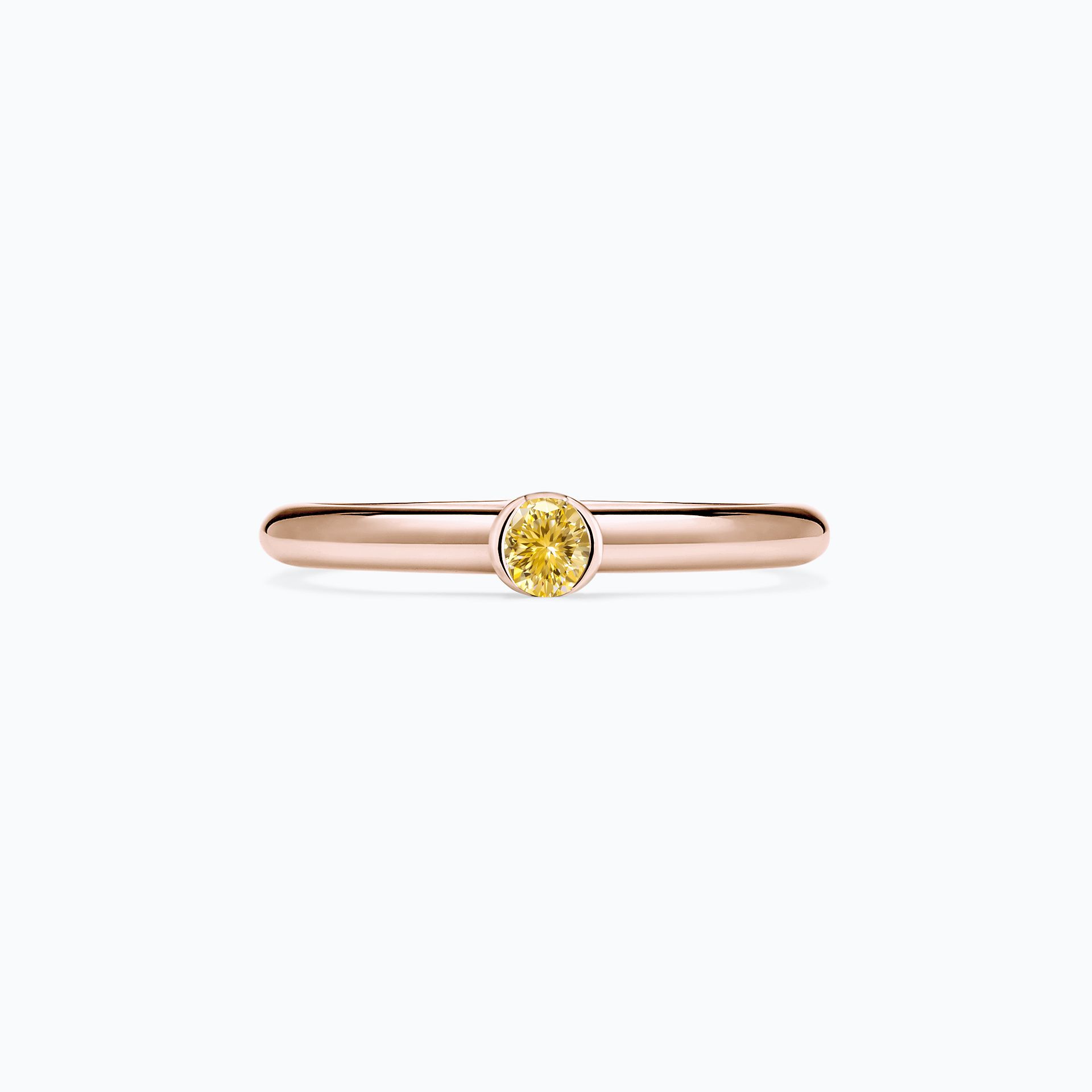Solitaire Justine Diamant de Synthèse Jaune