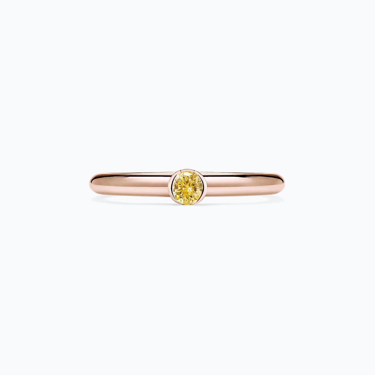 Solitaire Justine Diamant de Synthèse Jaune