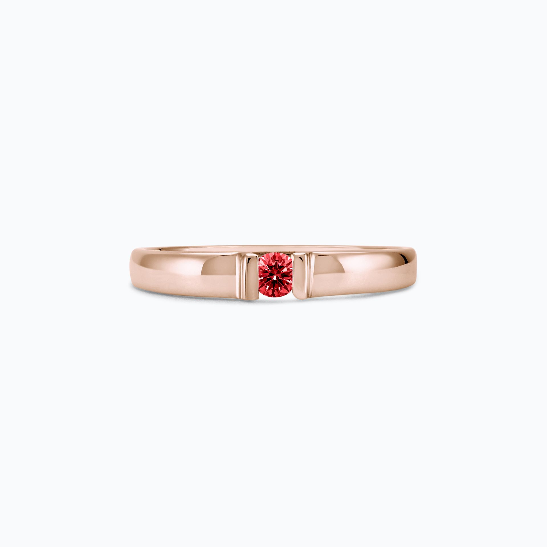Solitaire Mathilde Diamant de Synthèse Rouge