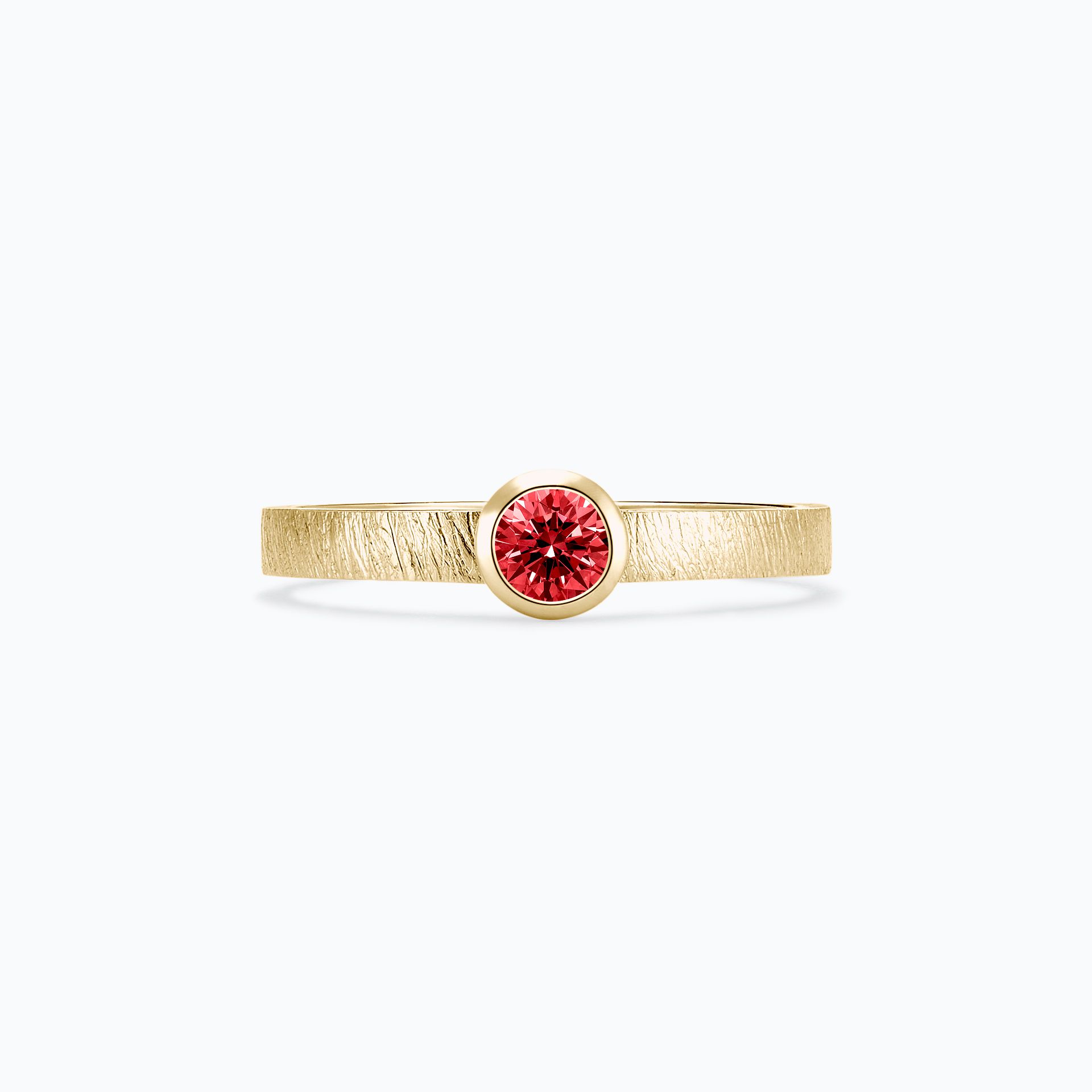 Solitaire Mononoké Diamant de Synthèse Rouge 0.15 carat