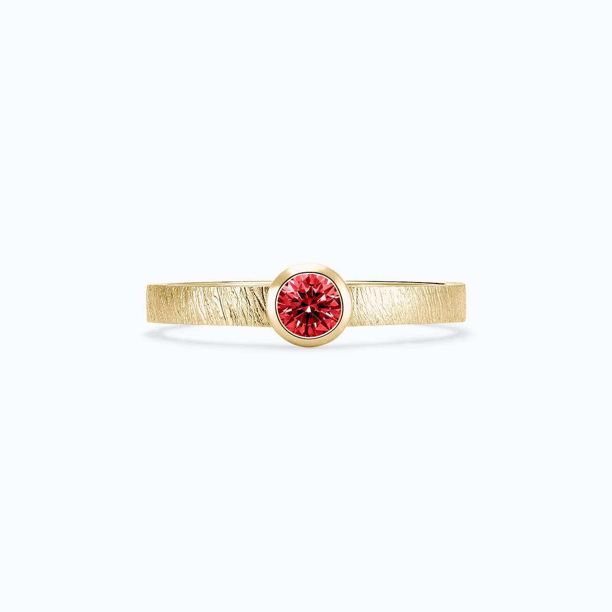 Solitaire Mononoké Diamant de Synthèse Rouge 0.15 carat