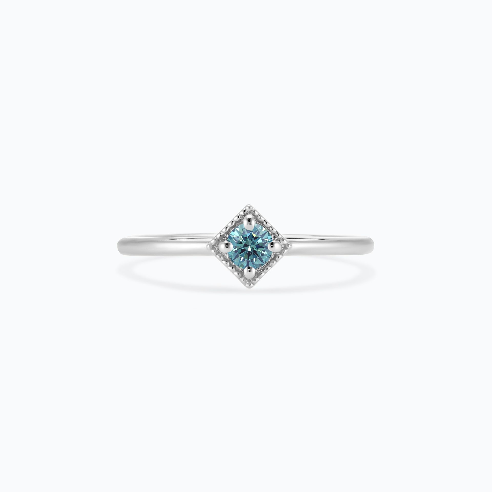 Solitaire Romy Millegrain Diamant de Synthèse Bleu