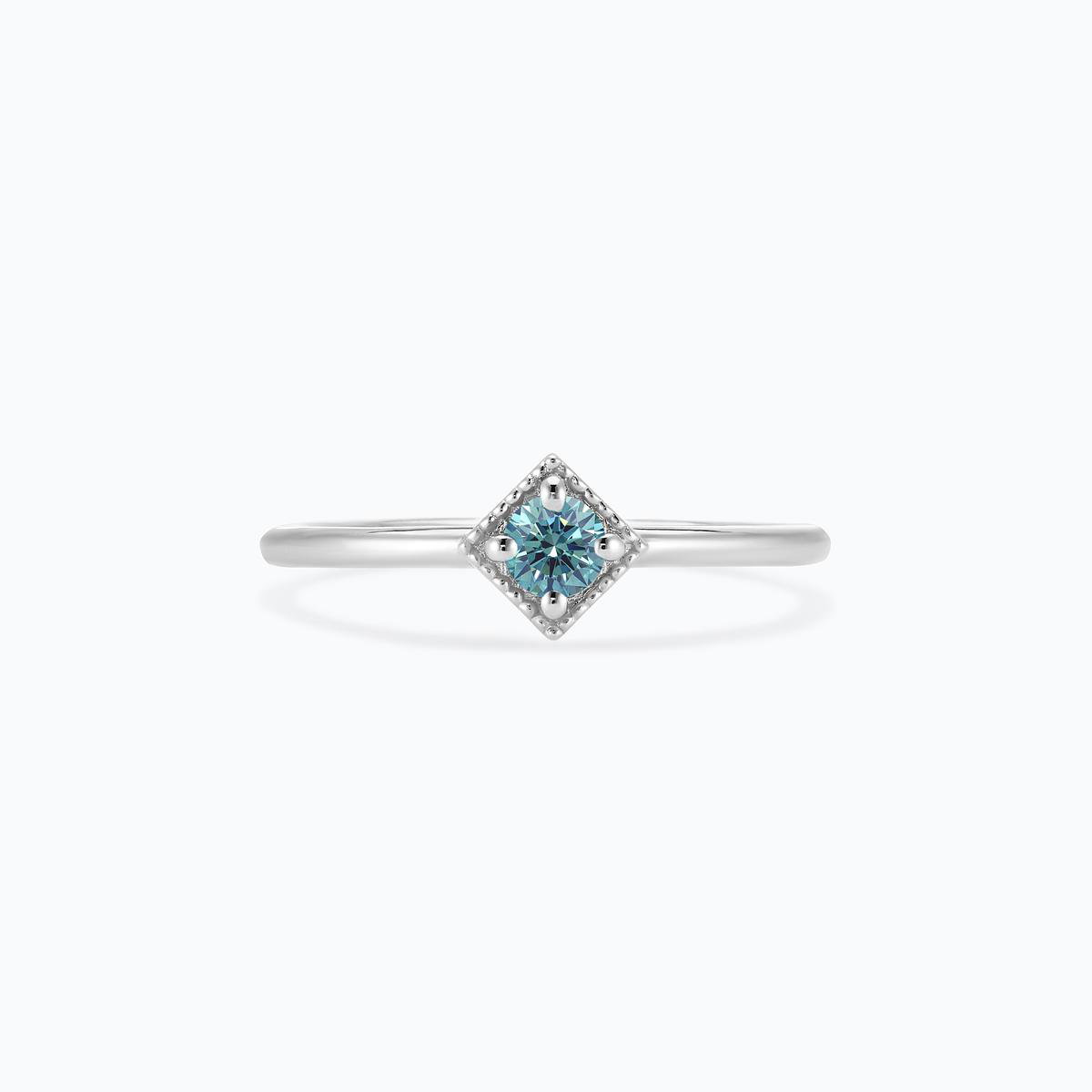 Solitaire Romy Millegrain Diamant de Synthèse Bleu