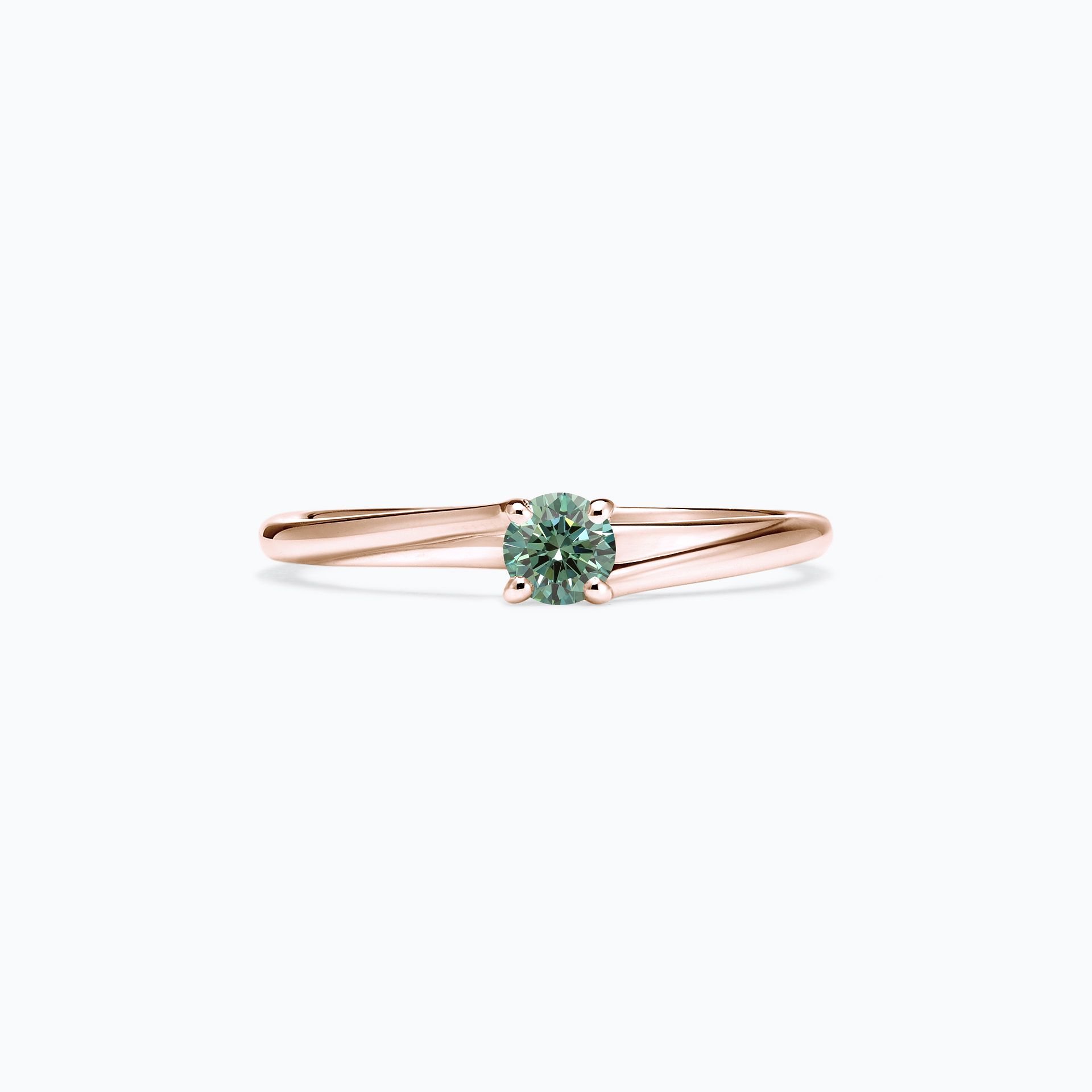 Solitaire Osaka Diamant de Synthèse Vert 0.15 carat
