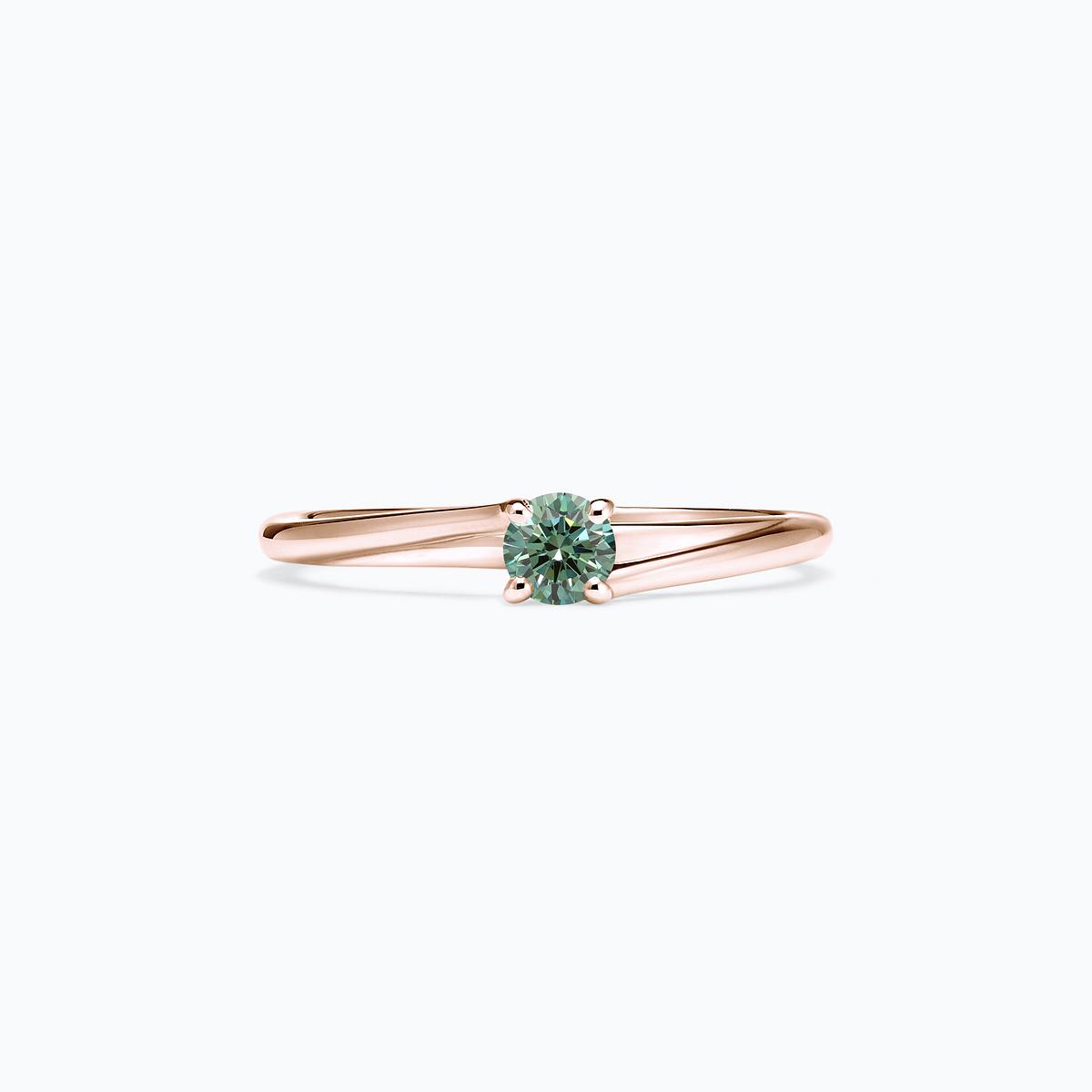 Solitaire Osaka Diamant de Synthèse Vert 0.15 carat