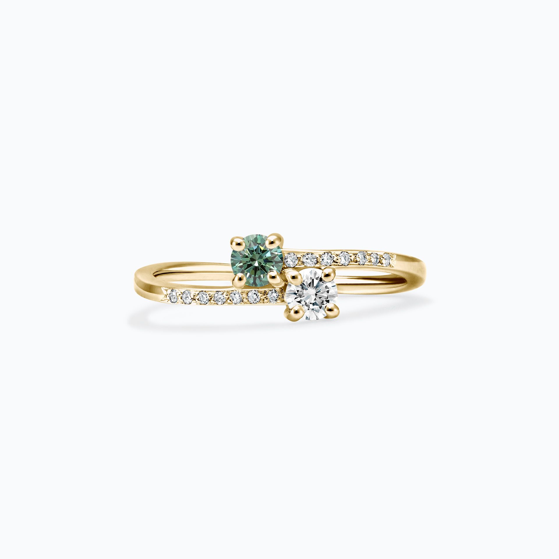 Solitaire Michelle et Barack Diamant de Synthèse Vert