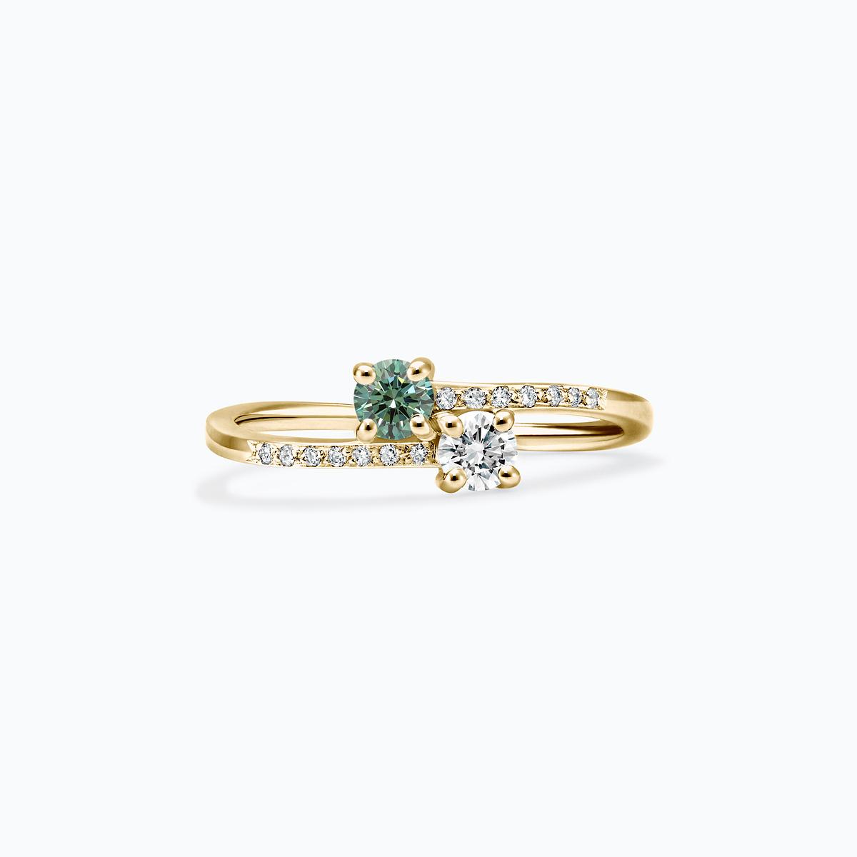 Solitaire Michelle et Barack Diamant de Synthèse Vert
