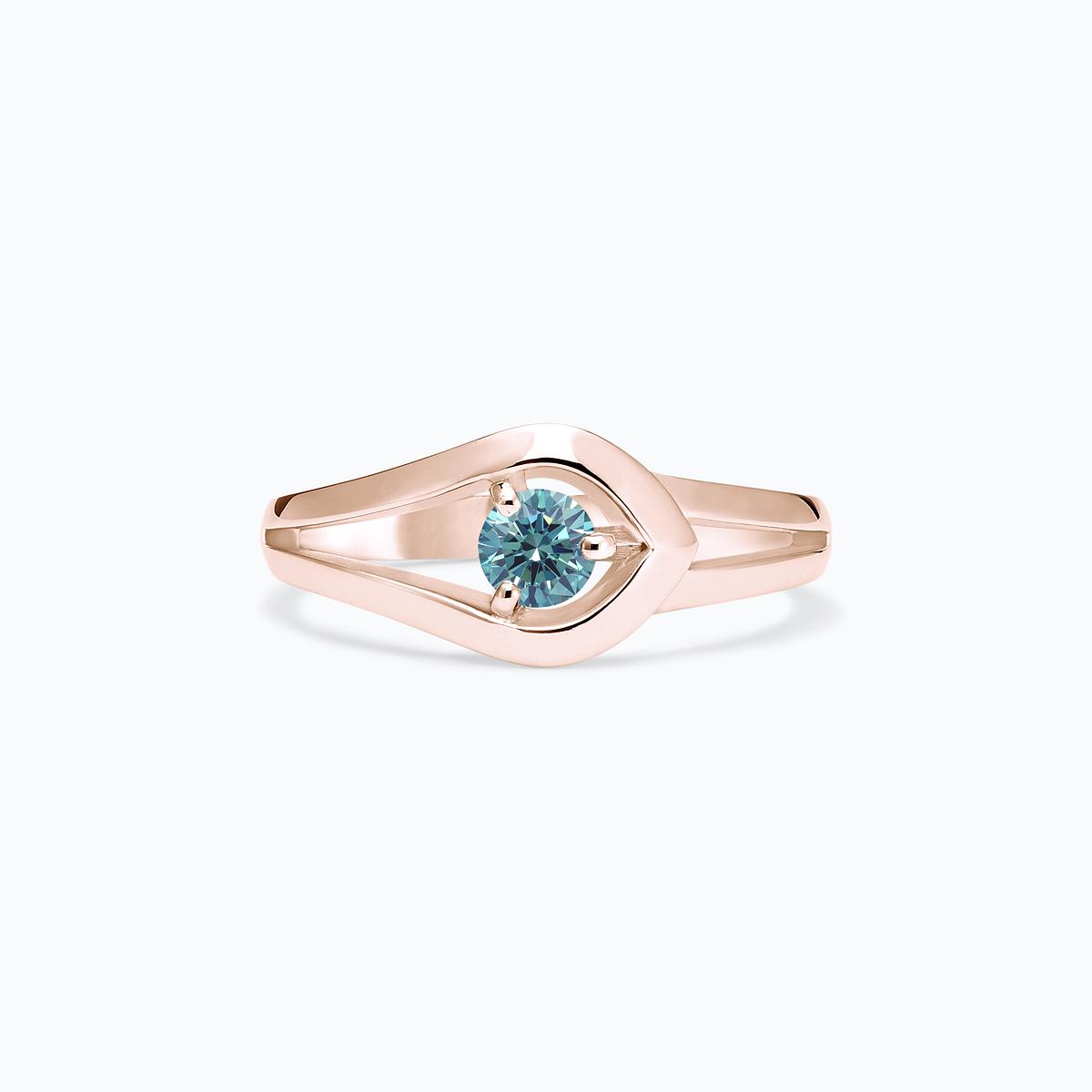Solitaire Adoré Diamant de Synthèse Bleu