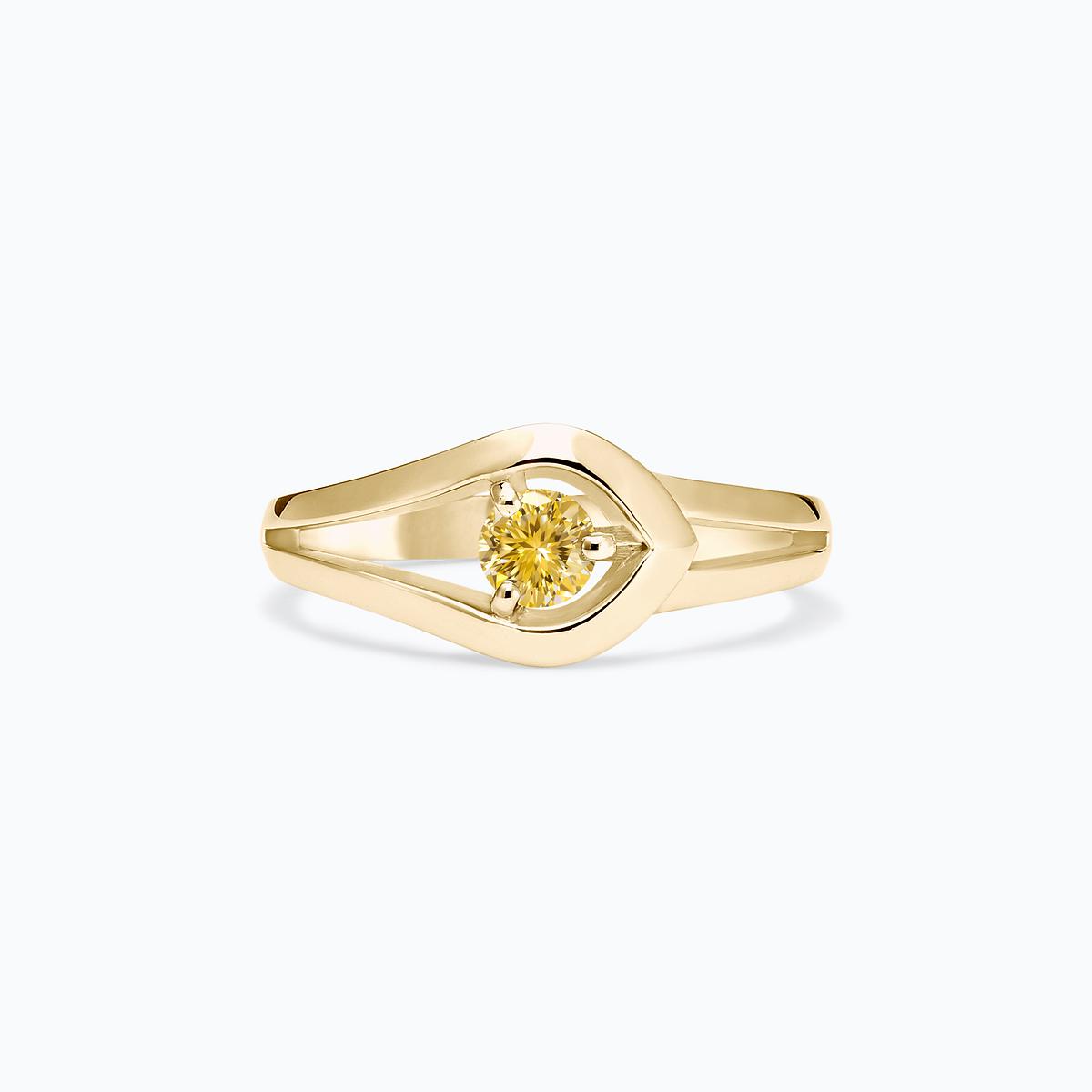 Solitaire Adoré Diamant de Synthèse Jaune