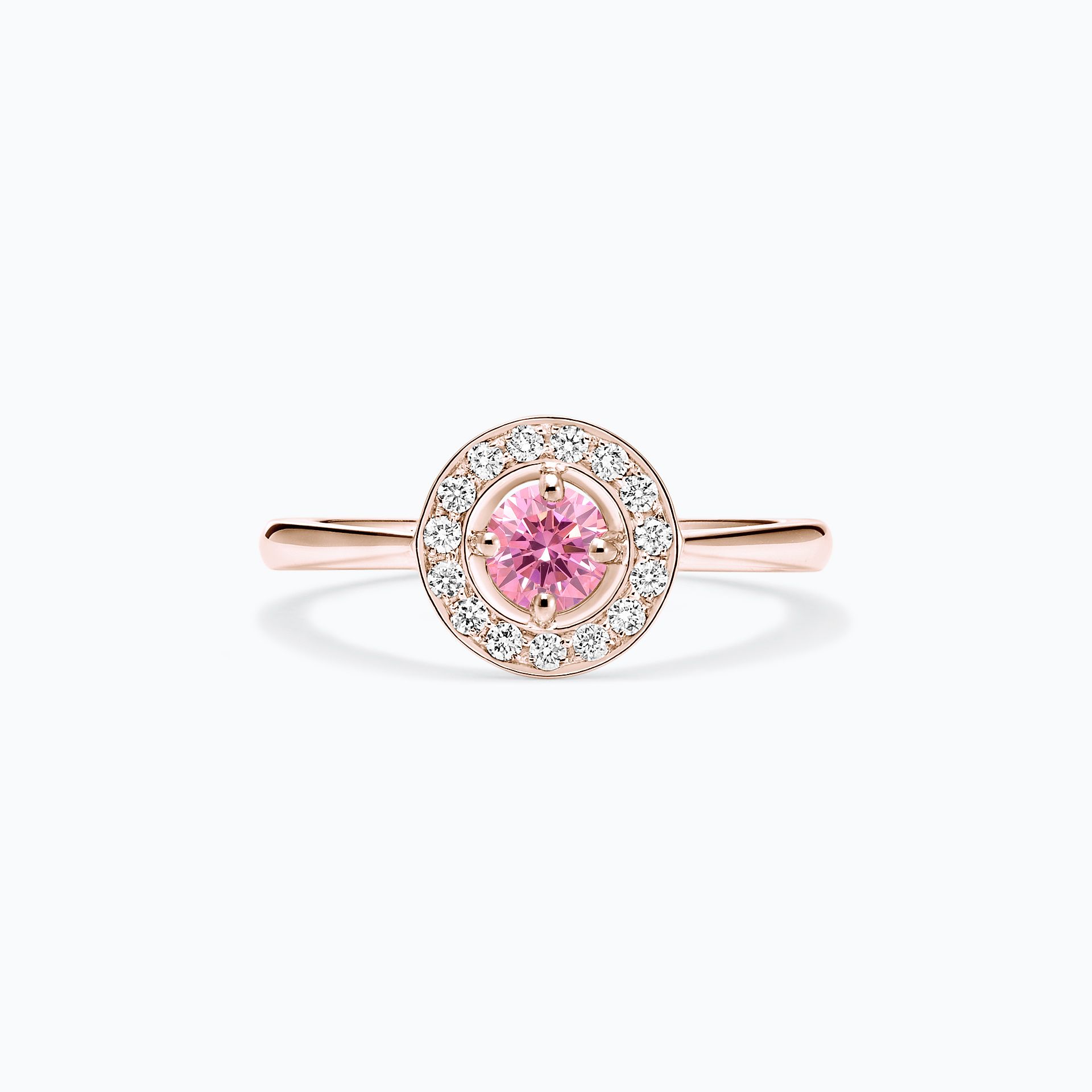 Solitaire Attraction Diamant de Synthèse Rose