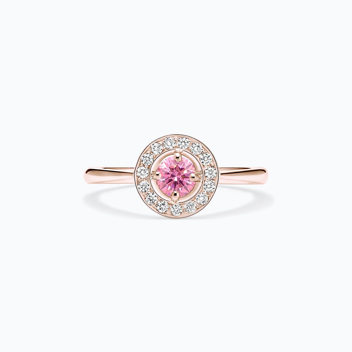 Solitaire Attraction Diamant de Synthèse Rose