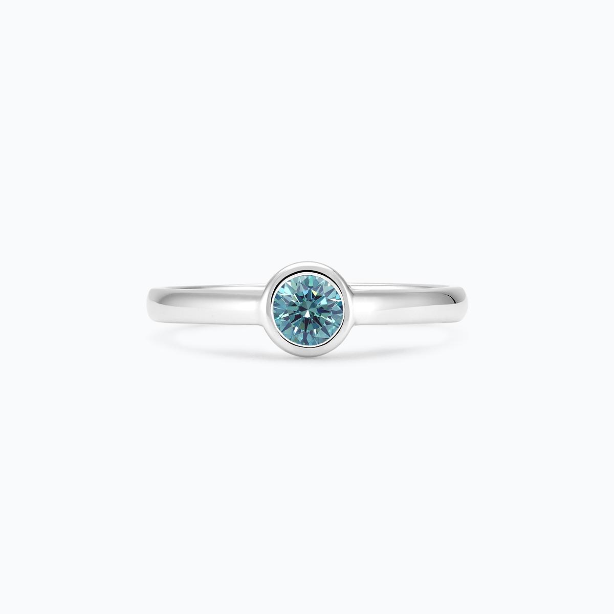 Solitaire Chloé Diamant de Synthèse Bleu