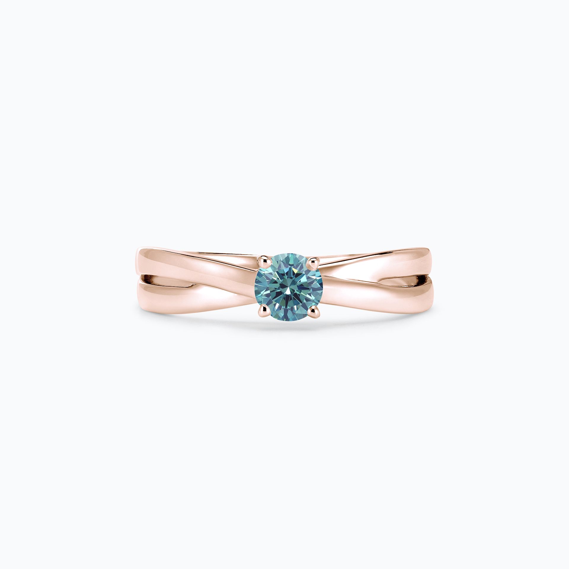 Solitaire Kokoro Diamant de Synthèse Bleu