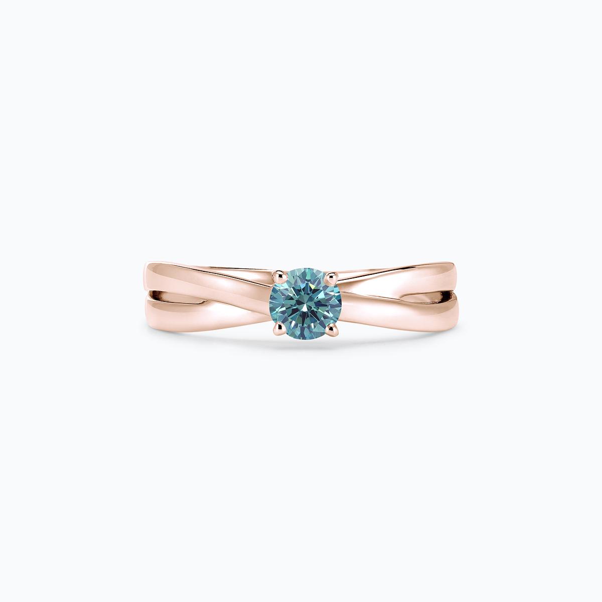 Solitaire Kokoro Diamant de Synthèse Bleu
