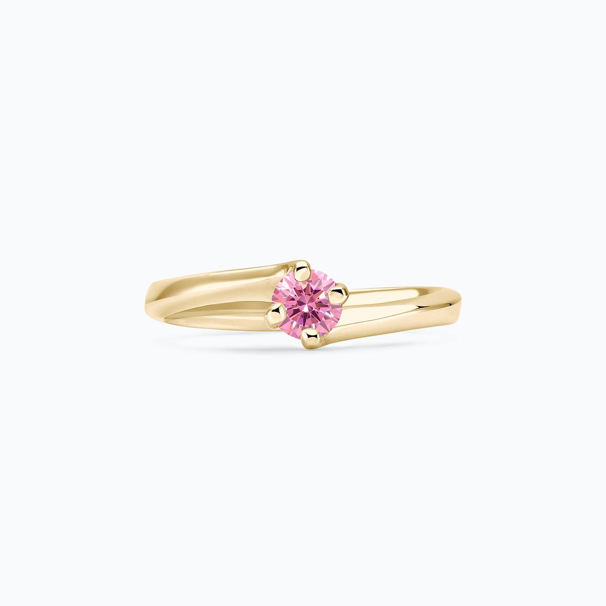 Solitaire Lina Diamant de Synthèse Rose