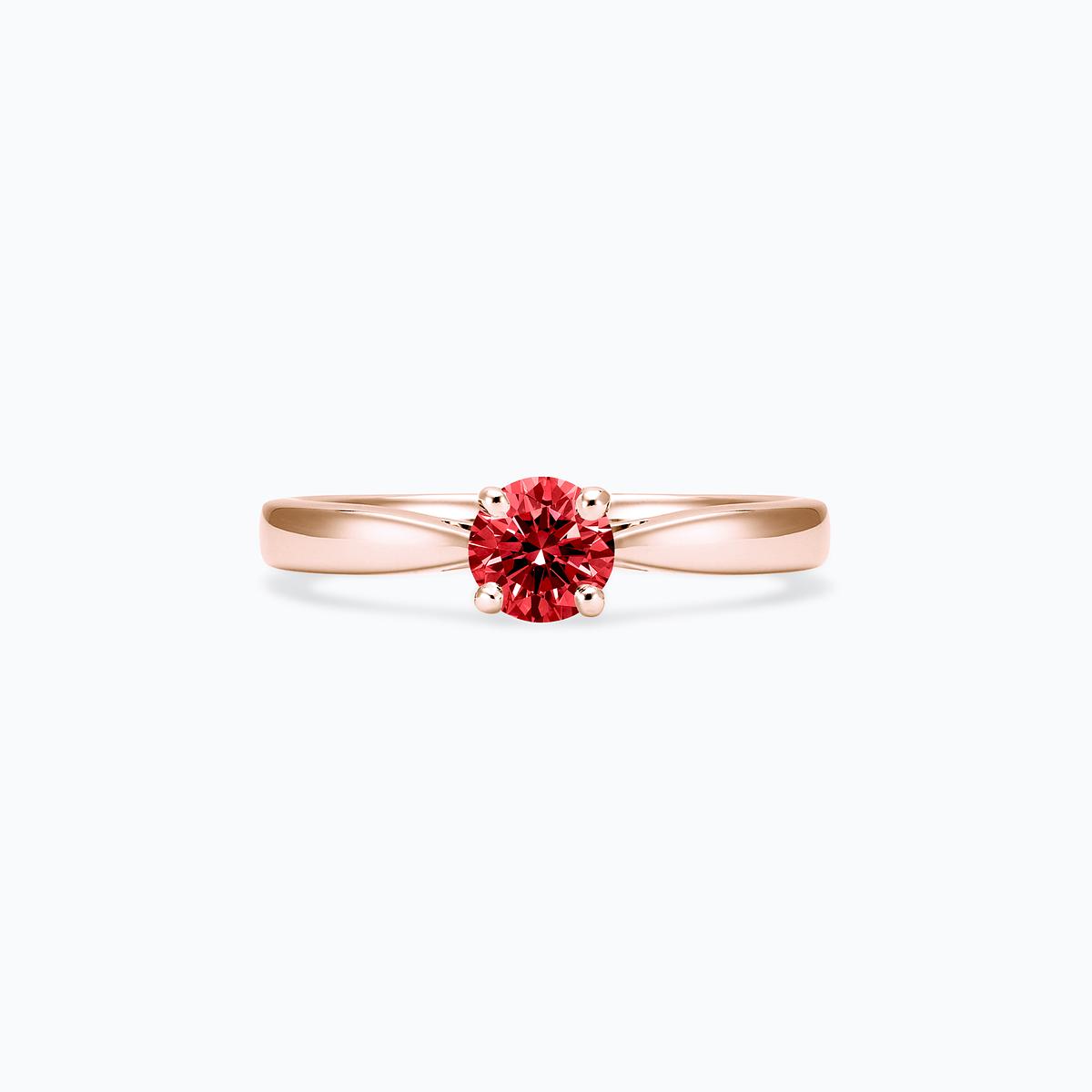 Solitaire Romance Éclat Diamant de Synthèse Rouge
