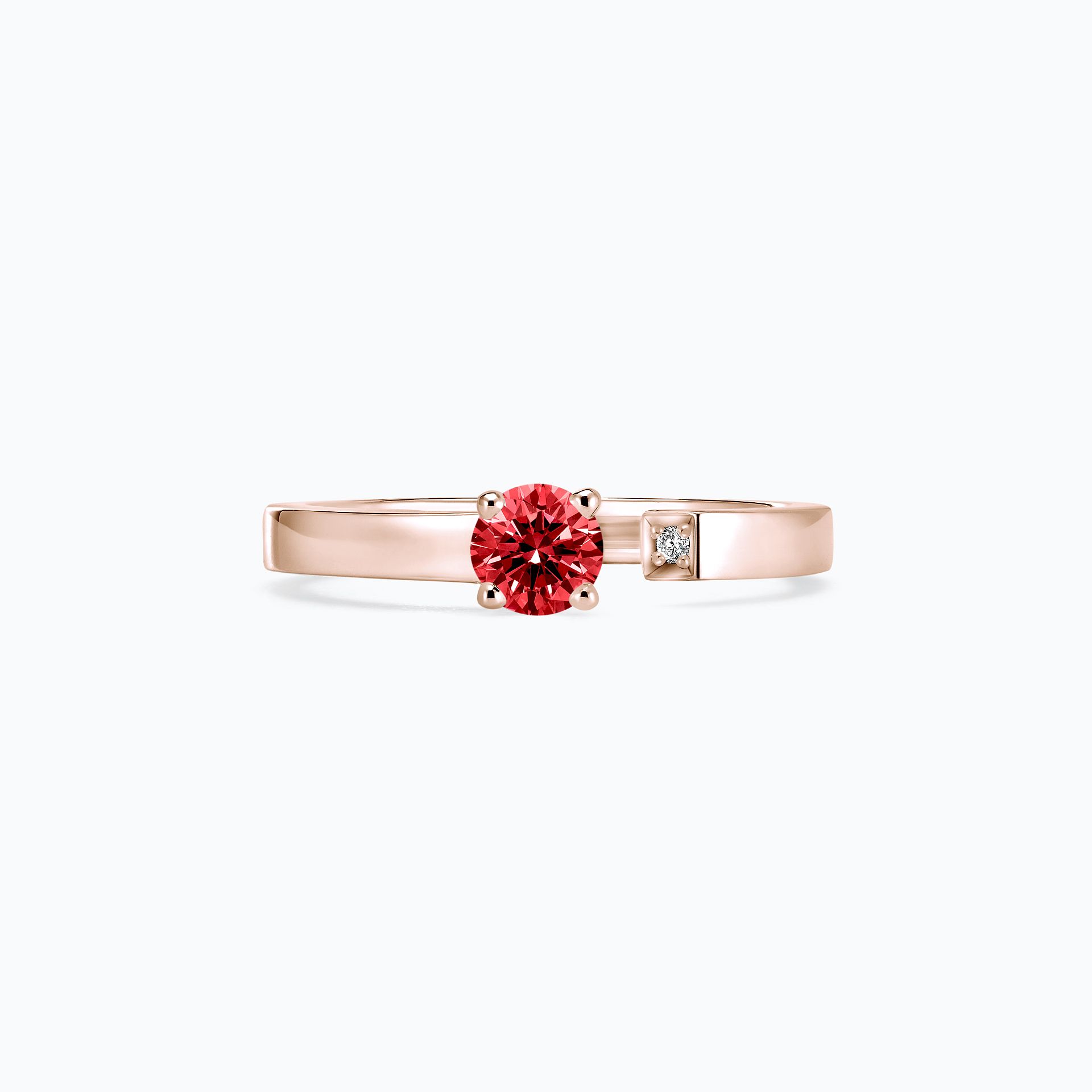 Solitaire Syracuse Diamant de Synthèse Rouge