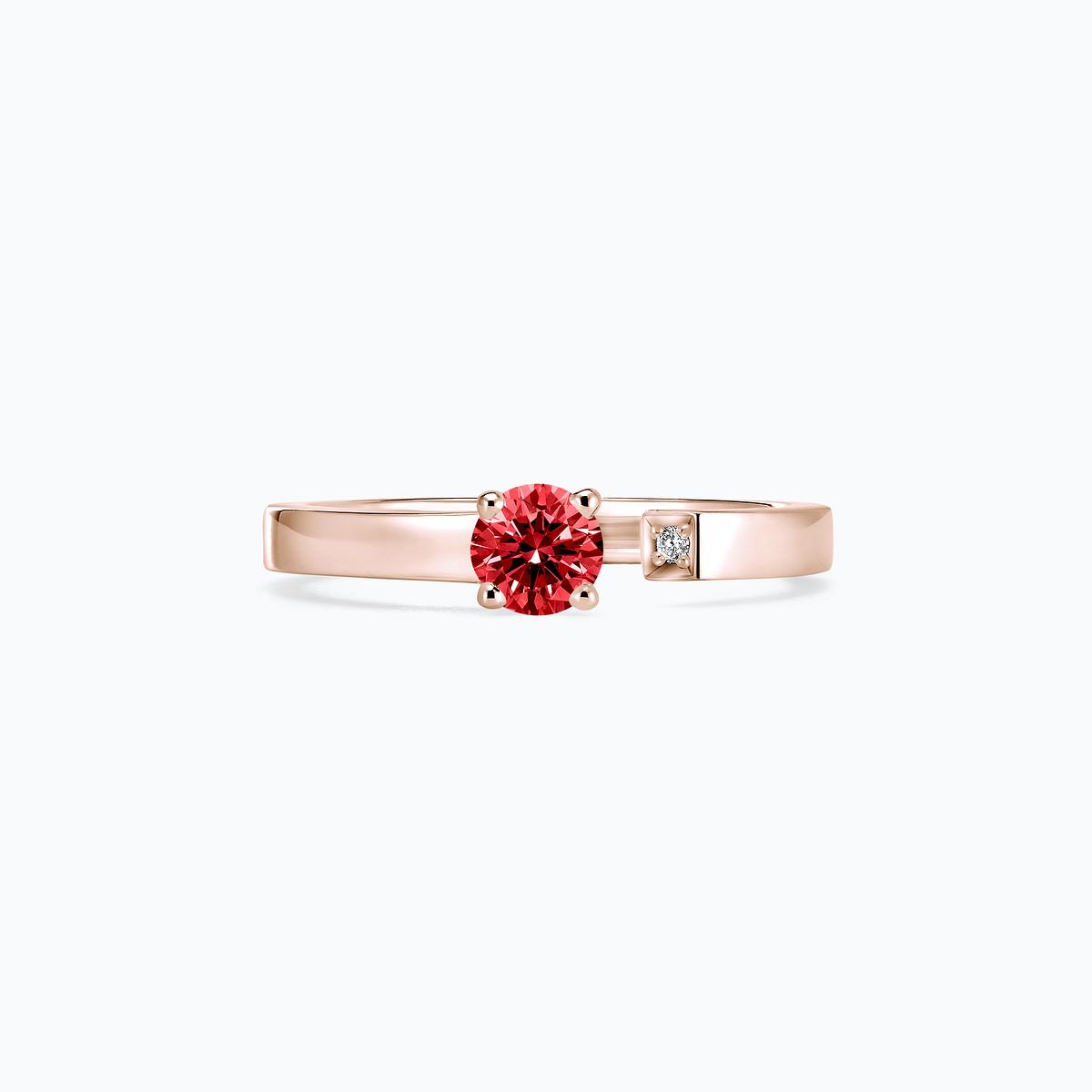 Solitaire Syracuse Diamant de Synthèse Rouge