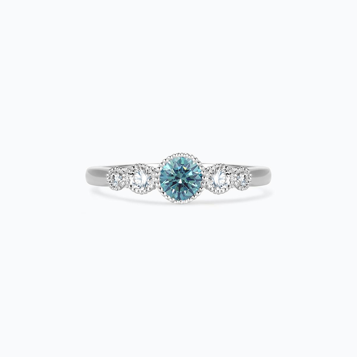Solitaire Paloma Millegrain Diamant de Synthèse Bleu