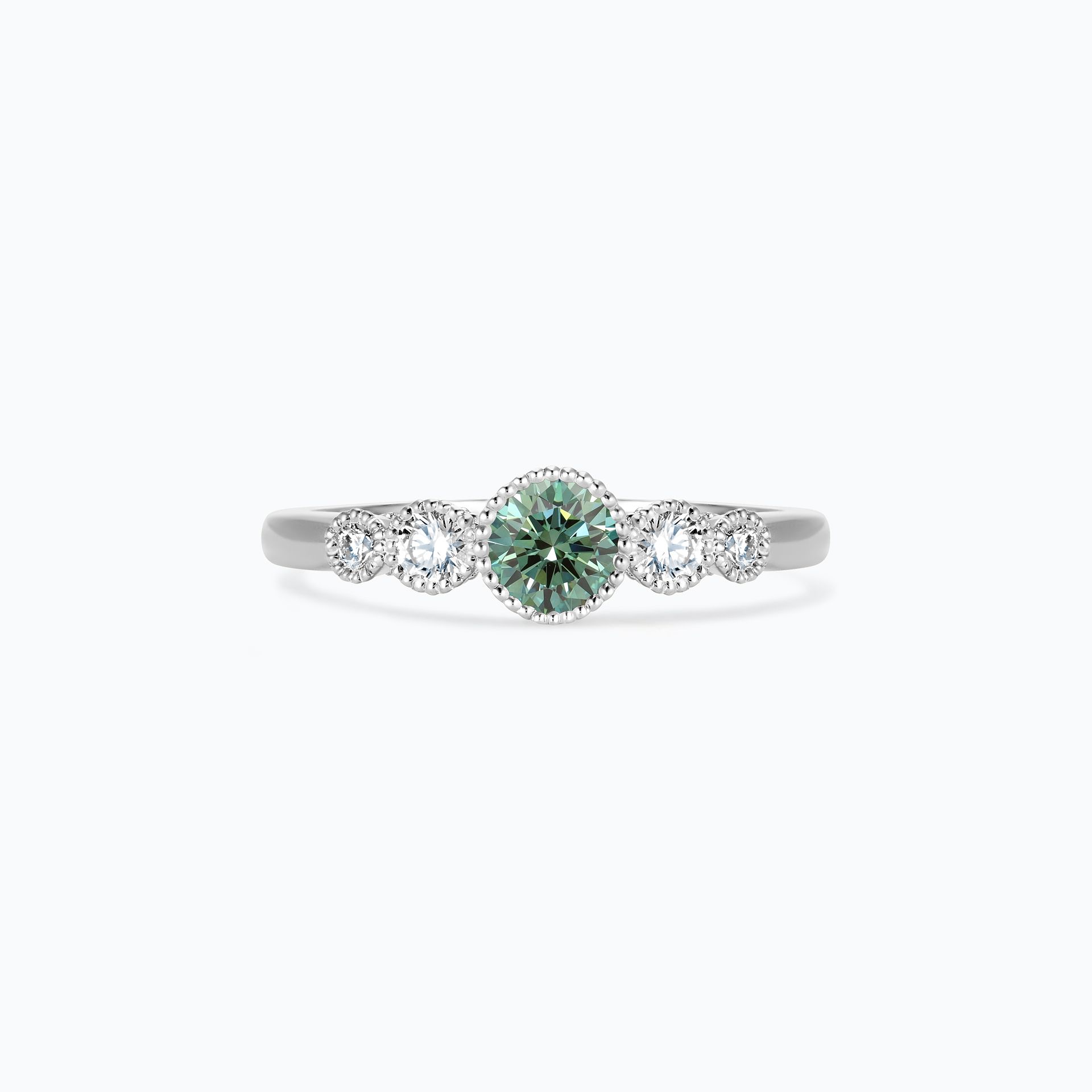 Solitaire Paloma Millegrain Diamant de Synthèse Vert