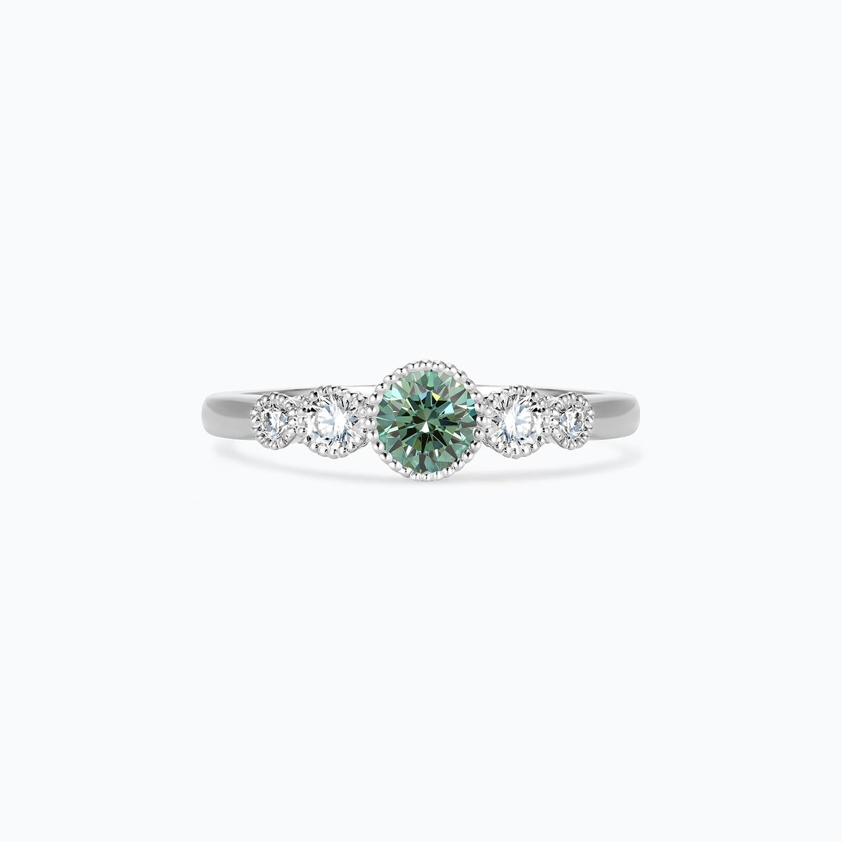 Solitaire Paloma Millegrain Diamant de Synthèse Vert